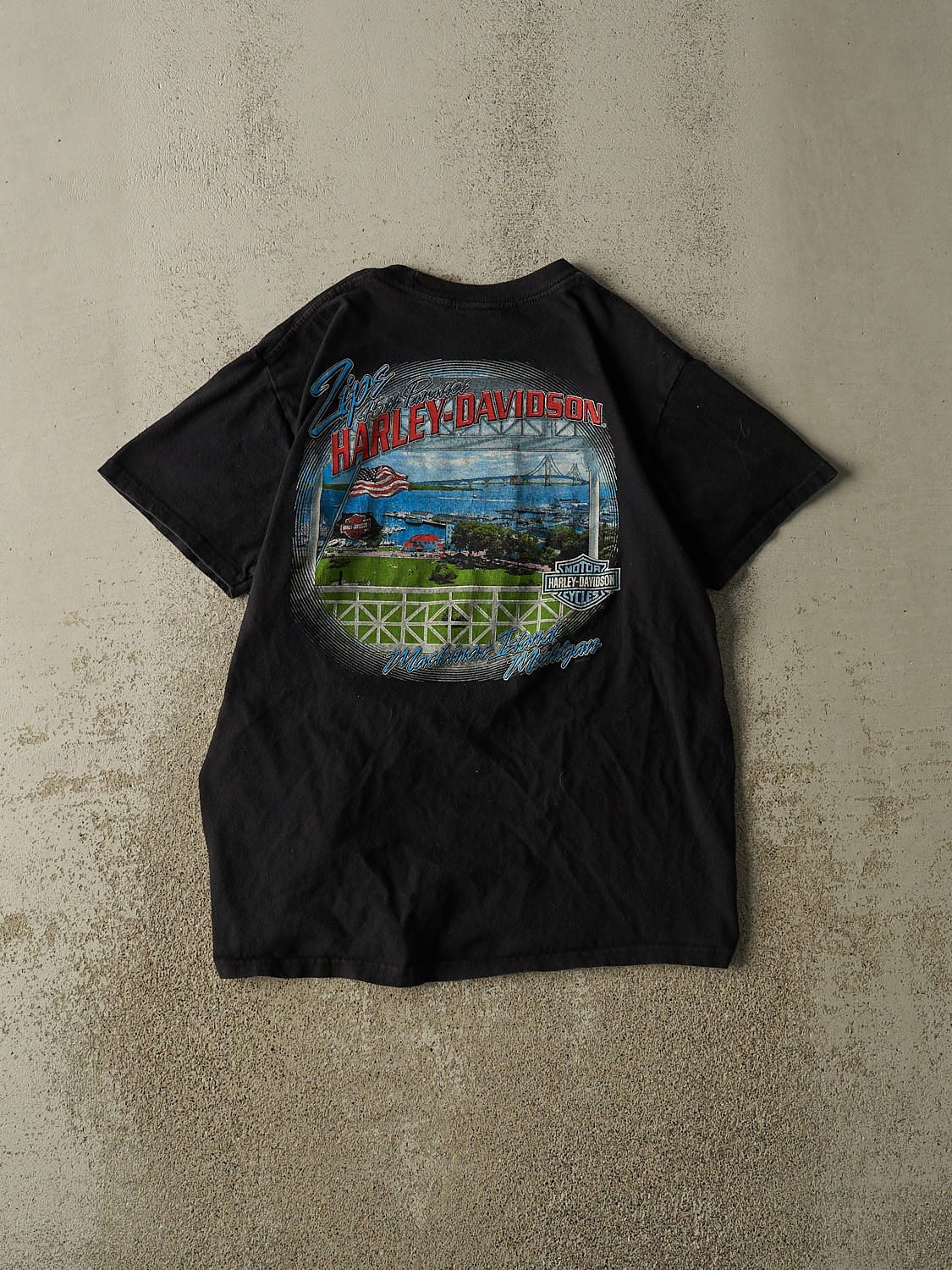 Vintage 13' Black Harley Davidson Mackinac Island MI Tee (M)