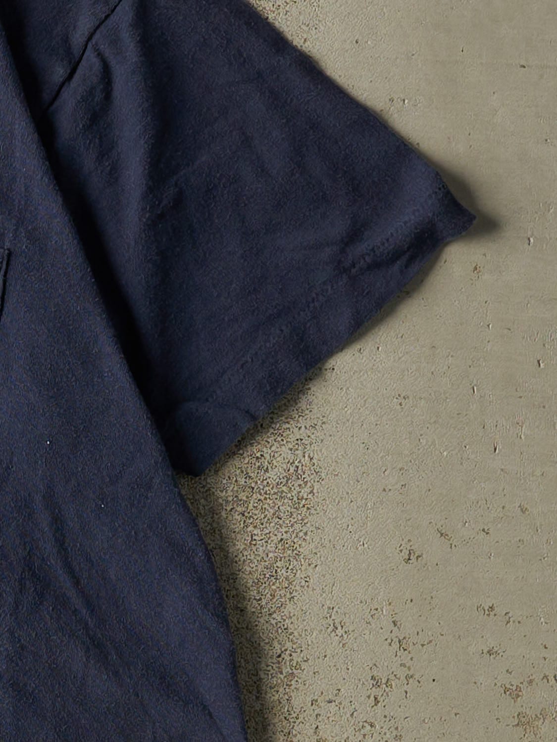 Vintage 80s Navy Blue Blank Single Stitch Pocket Tee (M/L)