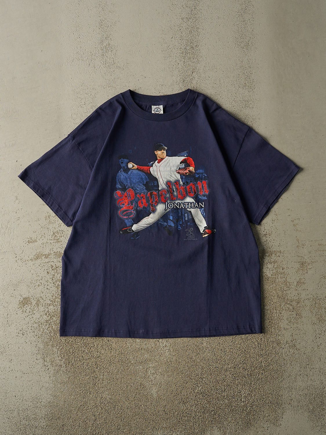 Vintage 07' Navy Blue Jonathan Papeleon Boston Red Sox Tee (XL)