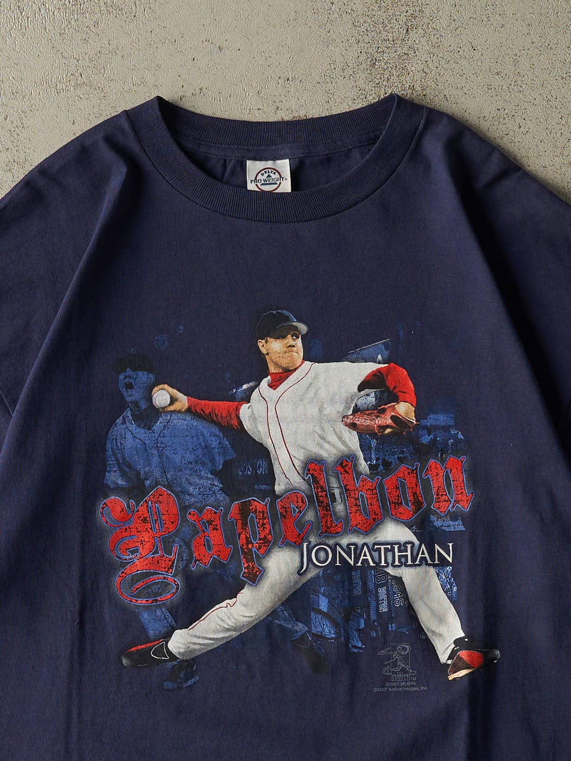 Vintage 07' Navy Blue Jonathan Papeleon Boston Red Sox Tee (XL)