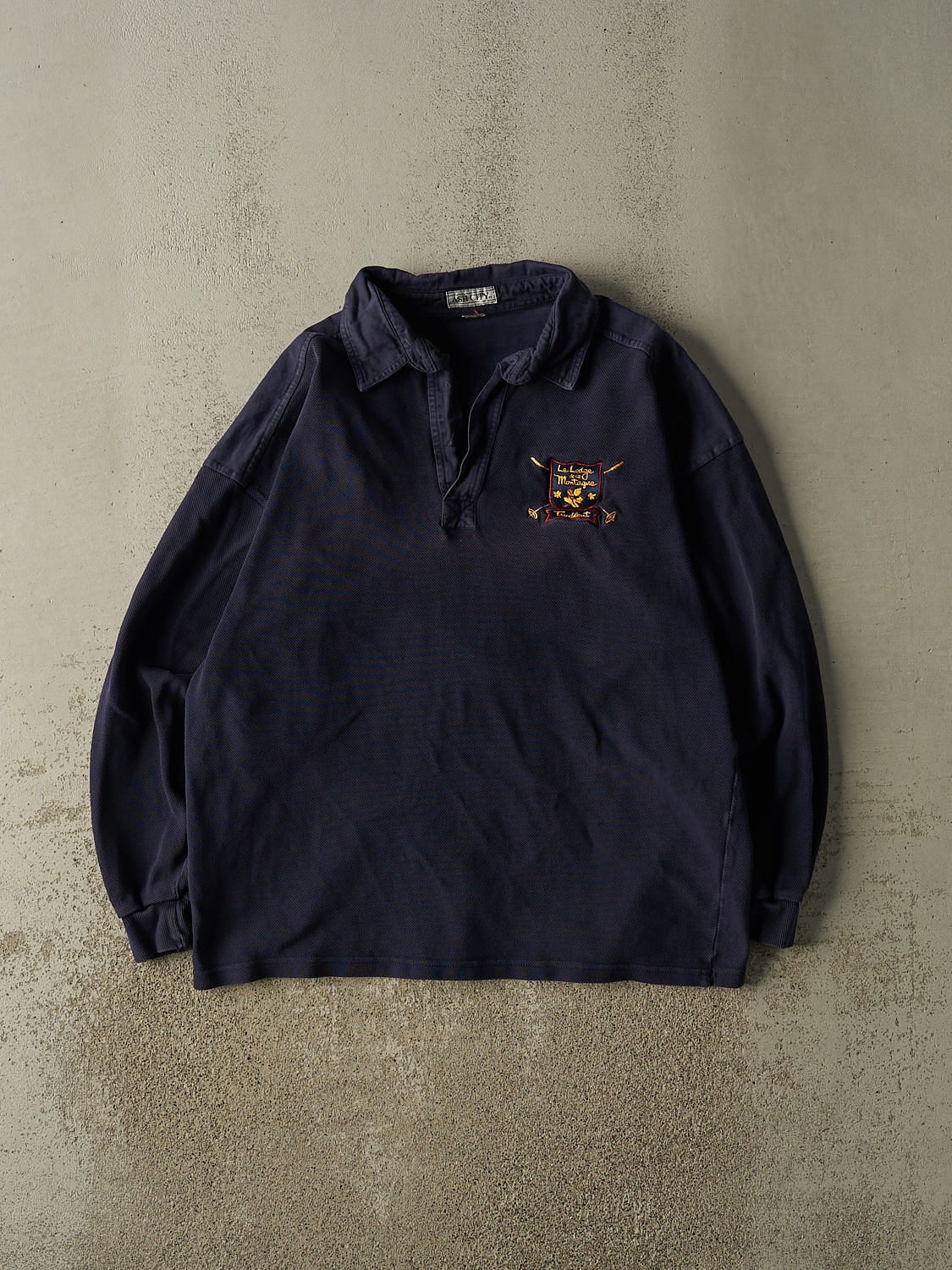 Vintage 90s Navy Blue Tremblant Quarter Button Long Sleeve (L/XL)