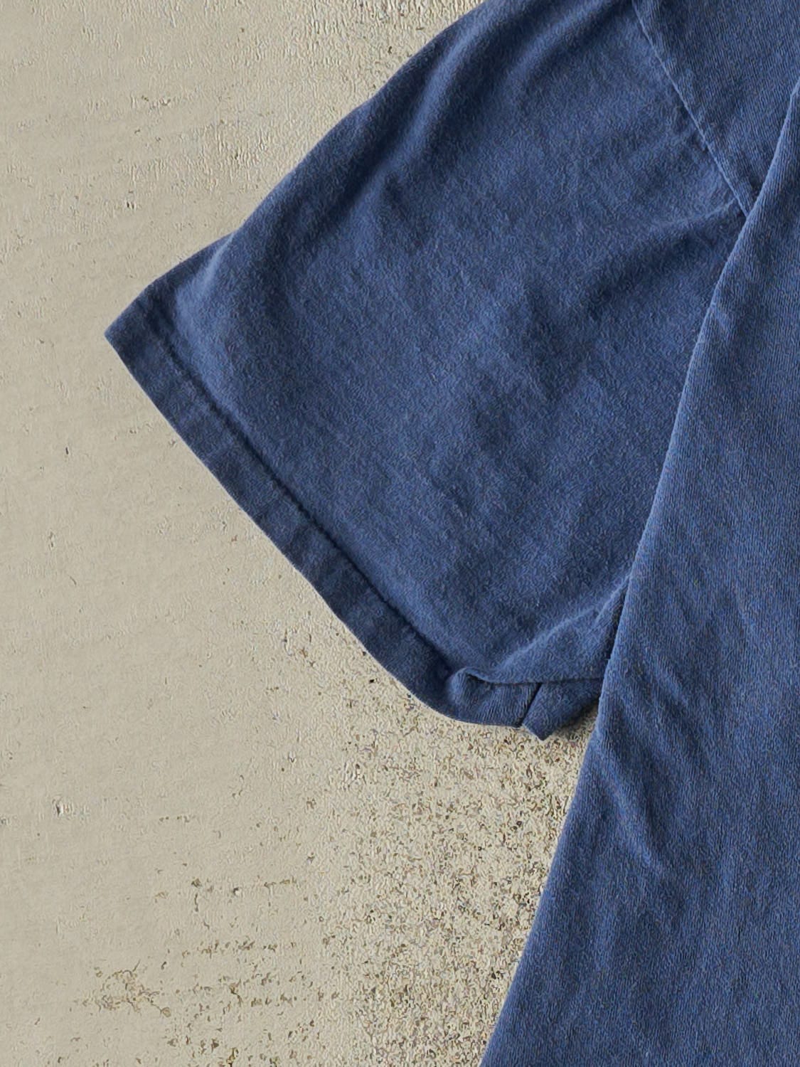 Vintage 90s Blue Smugglers Notch Skiing Embroidered Tee (XL/XXL)