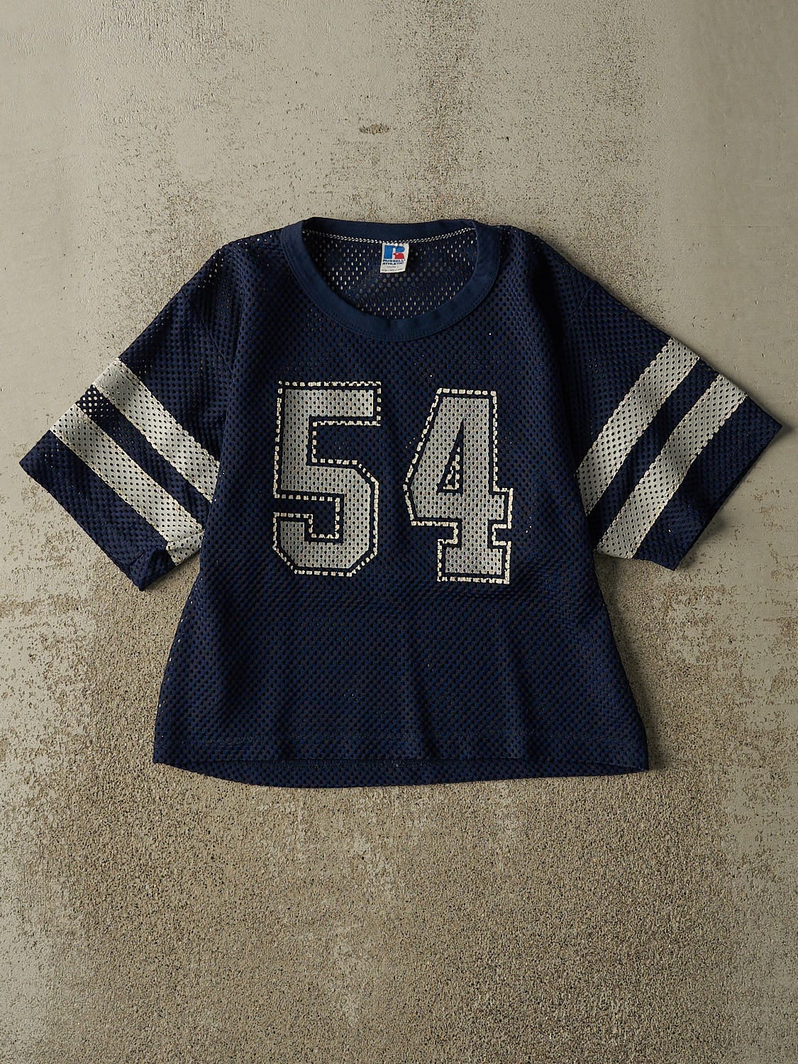 Vintage 80s Navy Blue Russell Athletic Football Jersey (S)