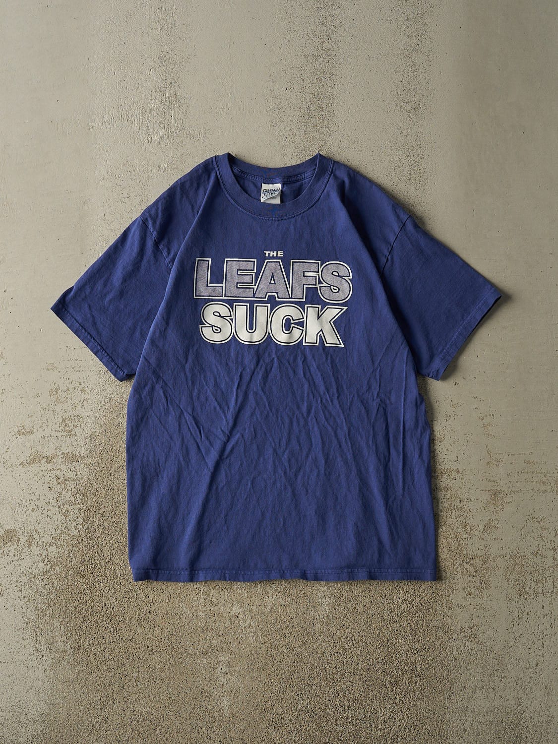 Vintage Y2K Blue "The Leafs Suck" Tee (M/L)