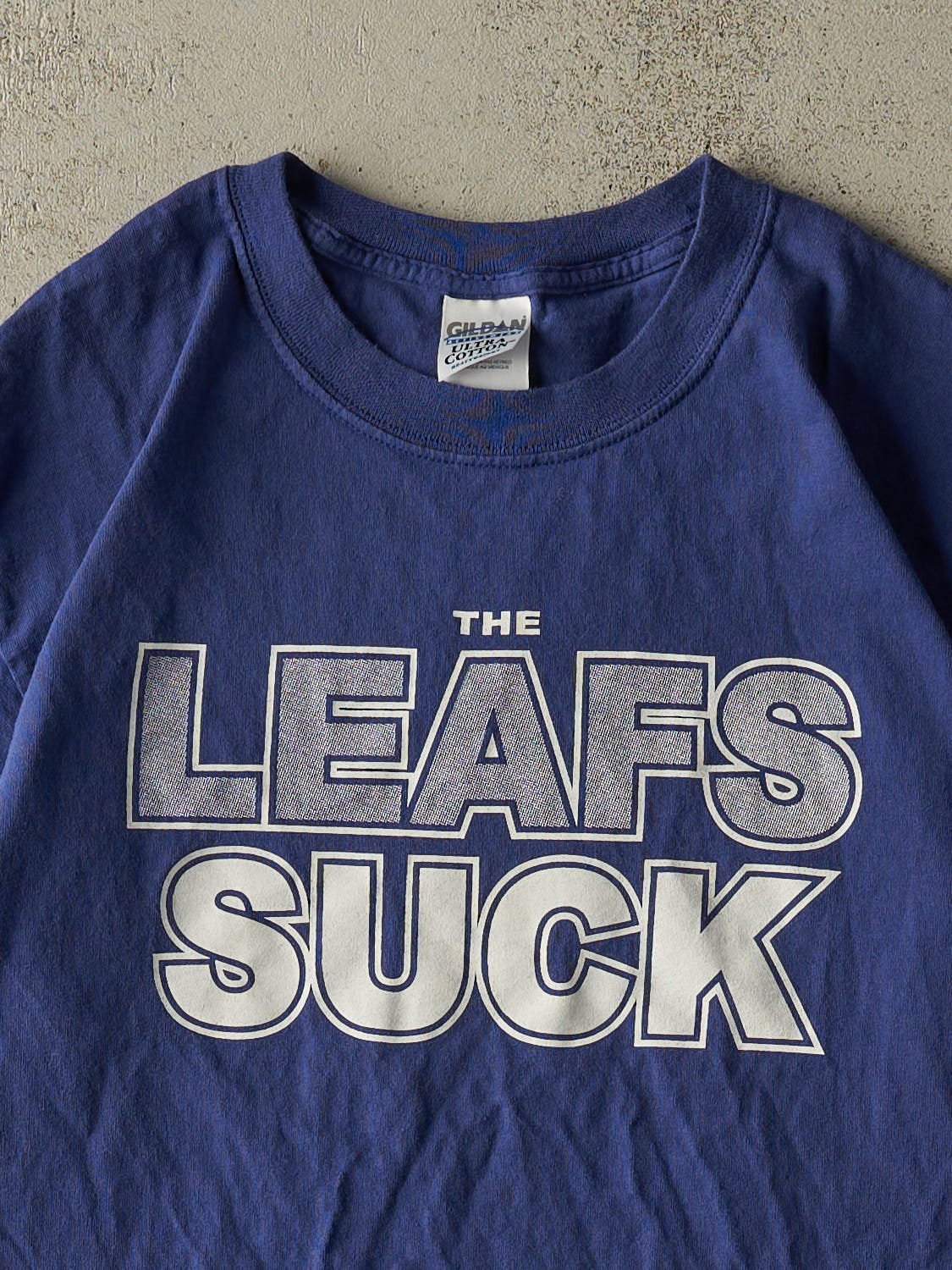 Vintage Y2K Blue "The Leafs Suck" Tee (M/L)