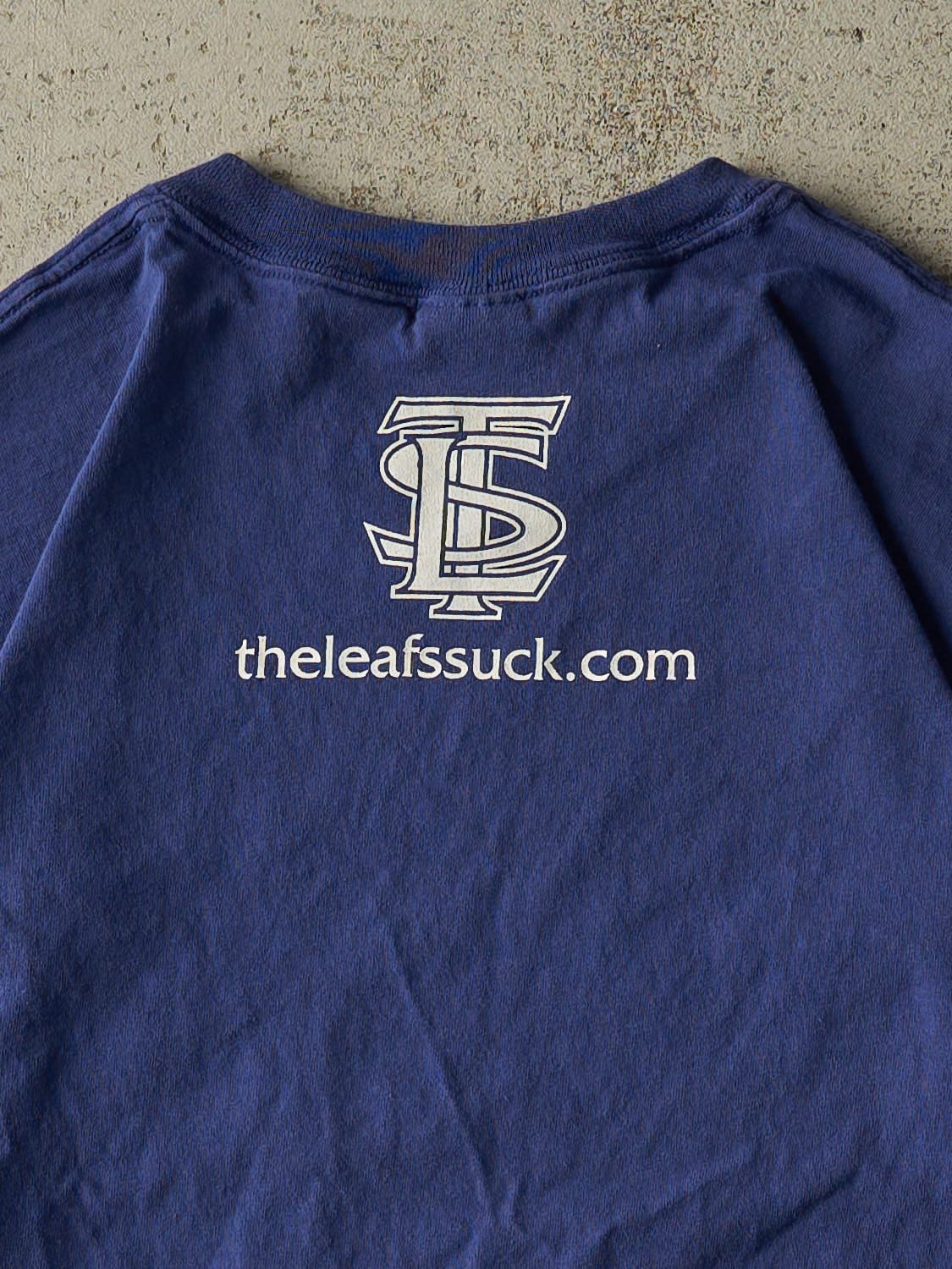 Vintage Y2K Blue "The Leafs Suck" Tee (M/L)