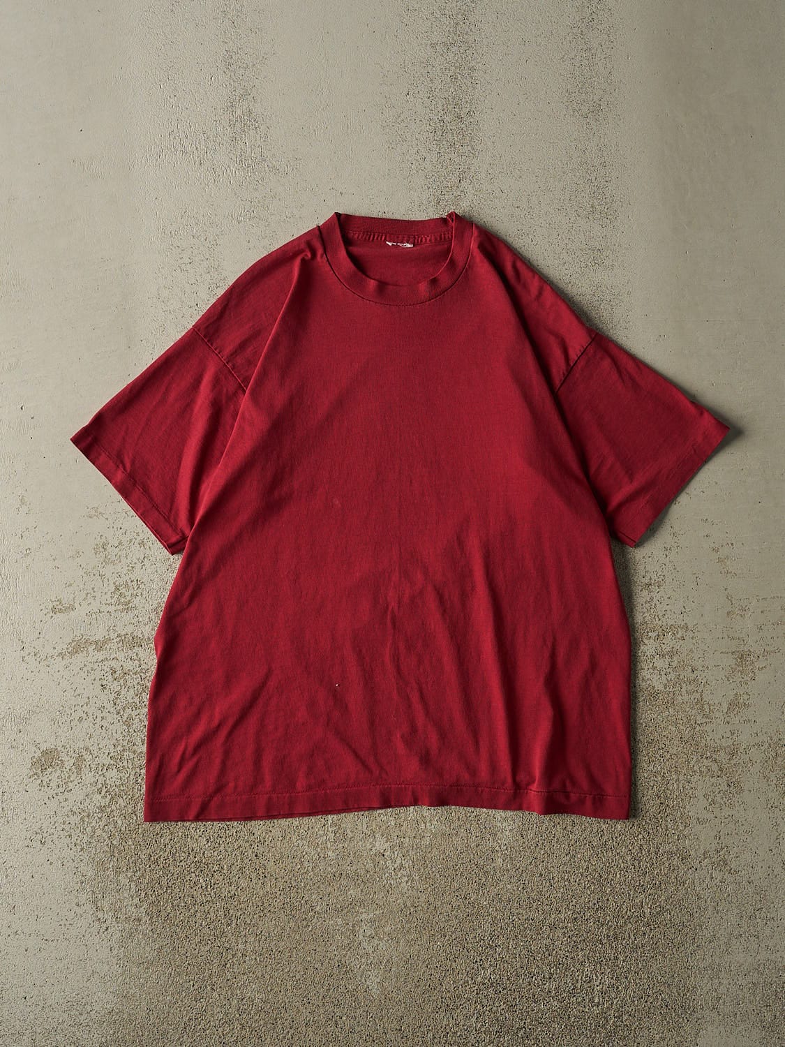 Vintage 90s Burgundy Blank Single Stitch Tee (L/XL)
