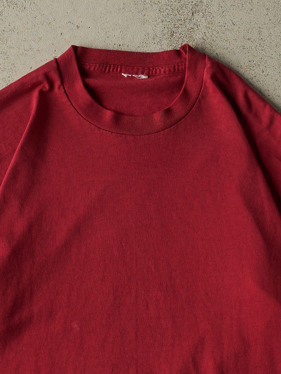 Vintage 90s Burgundy Blank Single Stitch Tee (L/XL)
