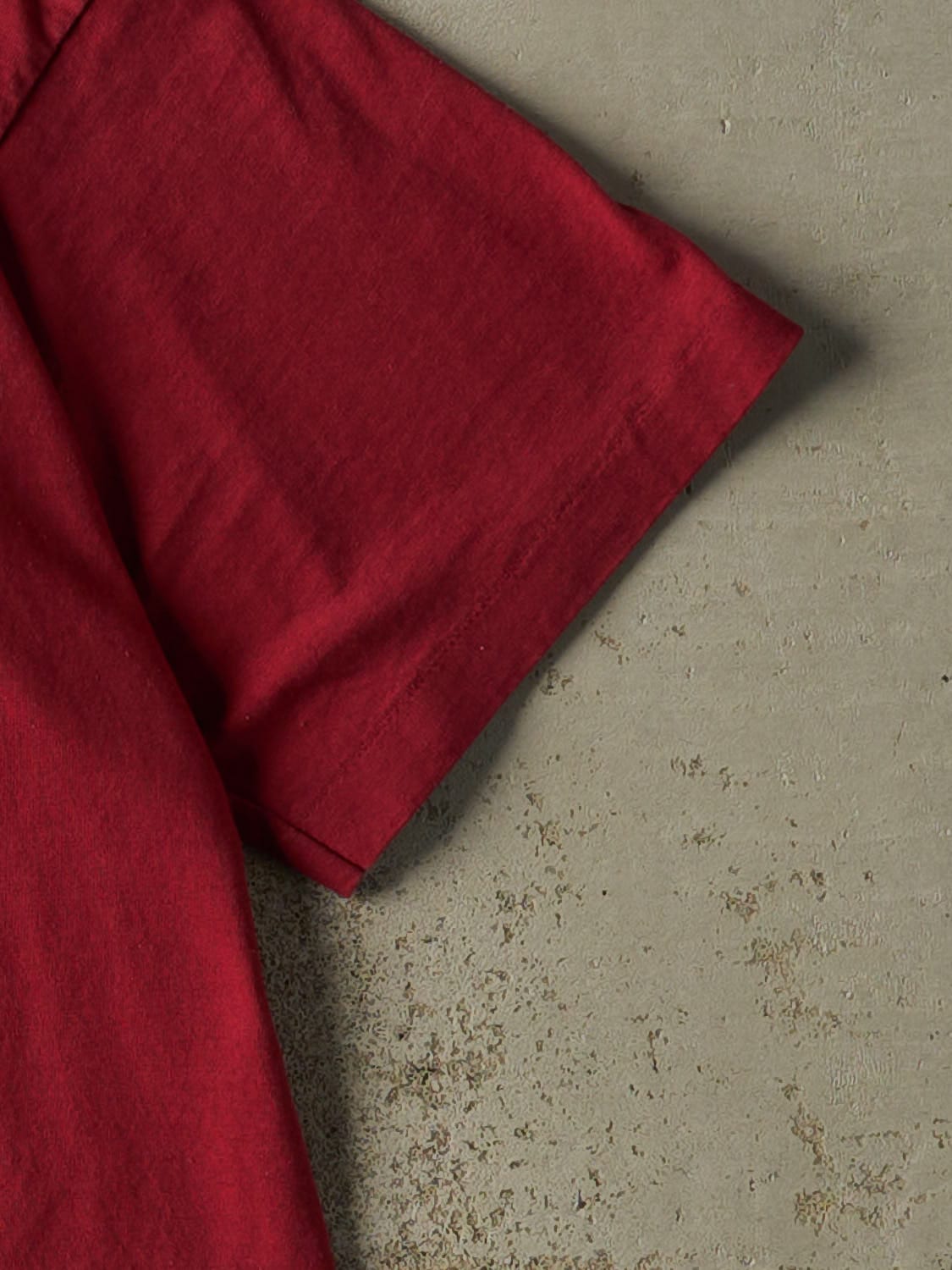 Vintage 90s Burgundy Blank Single Stitch Tee (L/XL)
