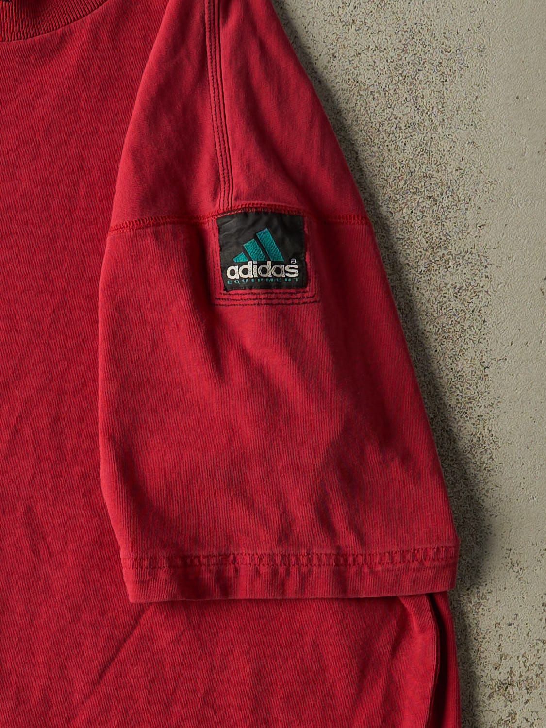 Vintage 80s Burgundy Adidas Equipment Tee (L)