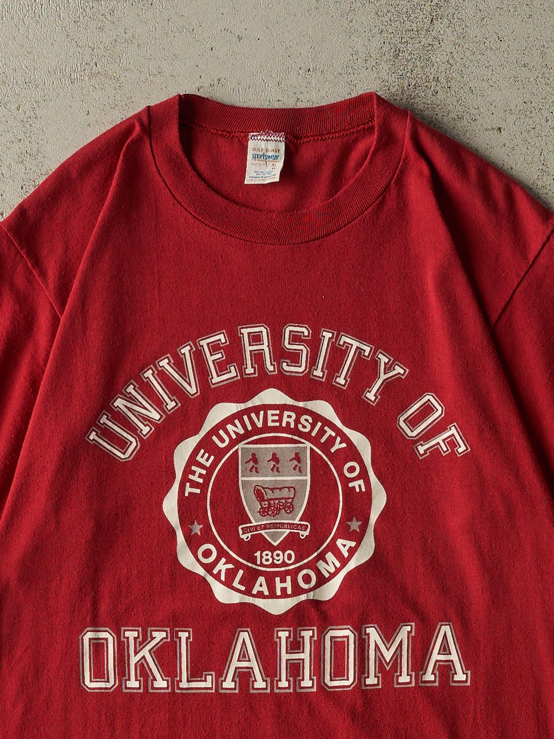 Vintage 80s Burgundy University of Oklahoma Single Stitch Tee (L)