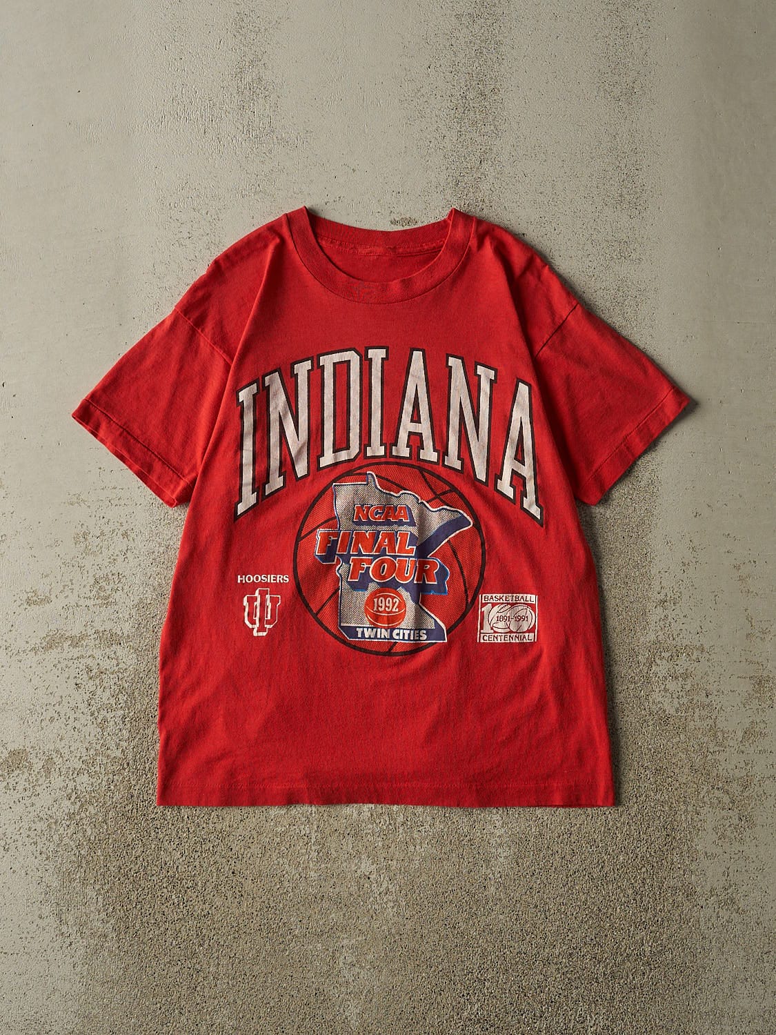 Vintage 92' Red Indiana University NCAA Final Four Single Stitch Tee (M)