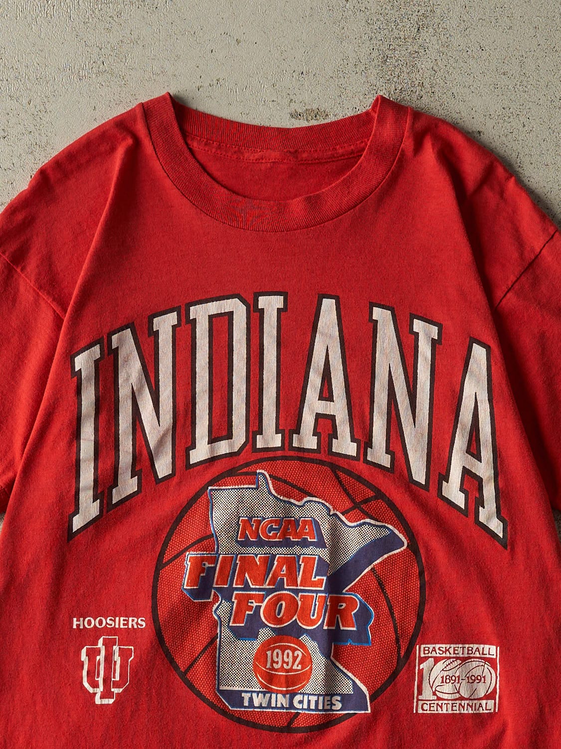 Vintage 92' Red Indiana University NCAA Final Four Single Stitch Tee (M)