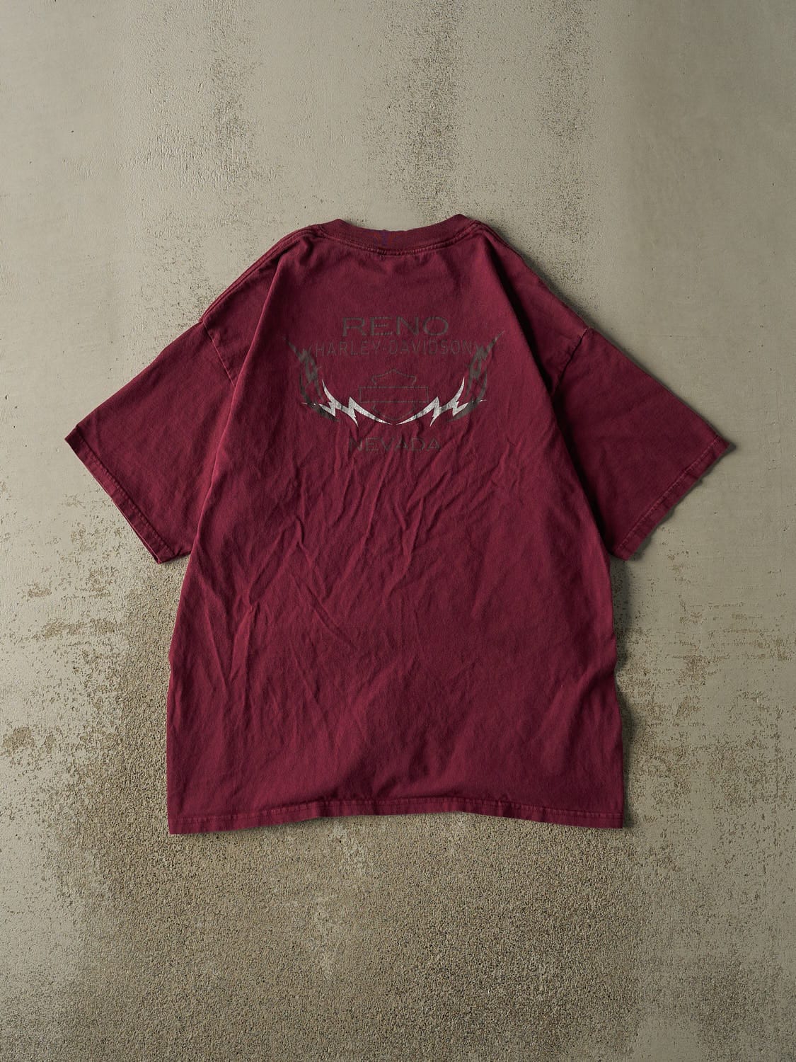 Vintage 90s Burgundy Harley Davidson Reno Nevada Tee (XL)