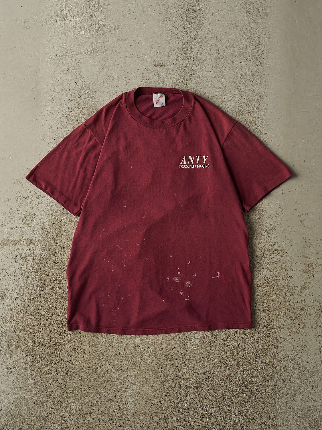 Vintage 80s Burgundy ANTY Trucking and Rigging Tee (S/M)