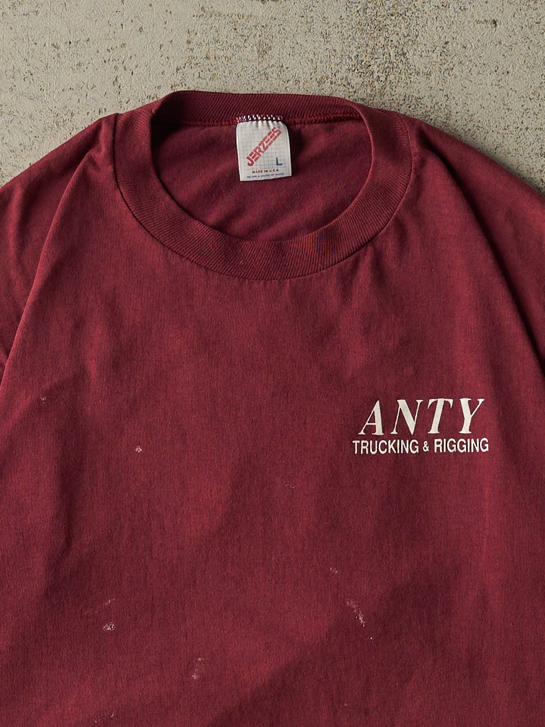 Vintage 80s Burgundy ANTY Trucking and Rigging Tee (S/M)