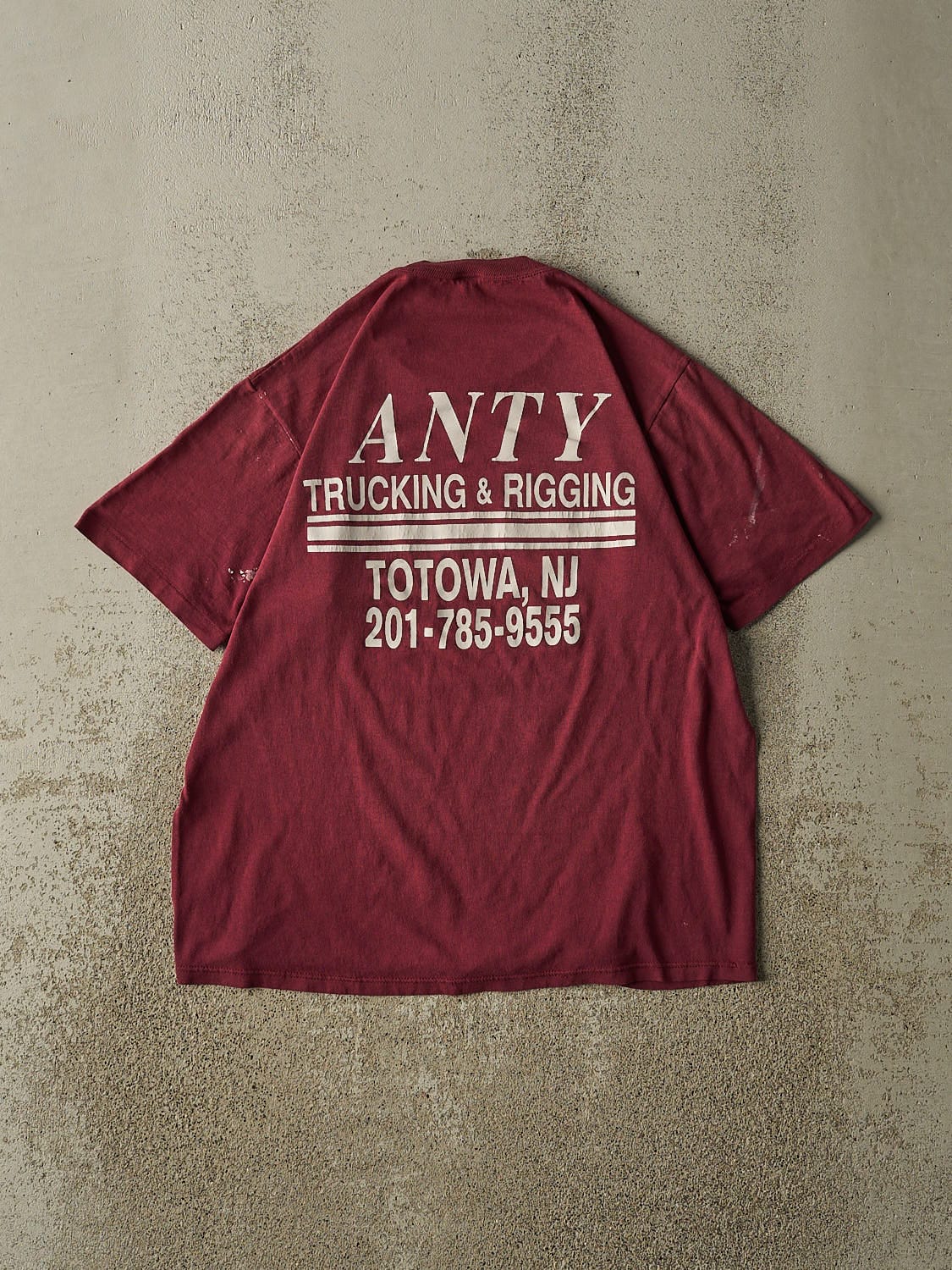 Vintage 80s Burgundy ANTY Trucking and Rigging Tee (S/M)