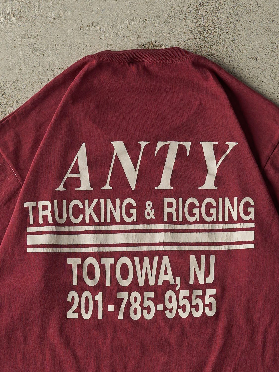 Vintage 80s Burgundy ANTY Trucking and Rigging Tee (S/M)