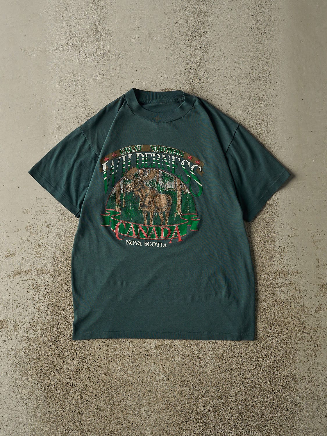 Vintage 80s Green Nova Scotia Single Stitch Tee (S/M)