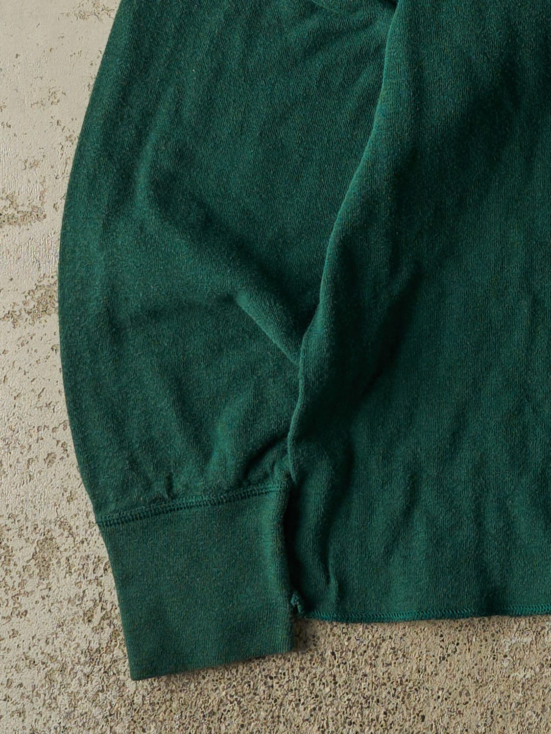Vintage Y2K Green LL Bean Quarter Button Long Sleeve (L/XL)