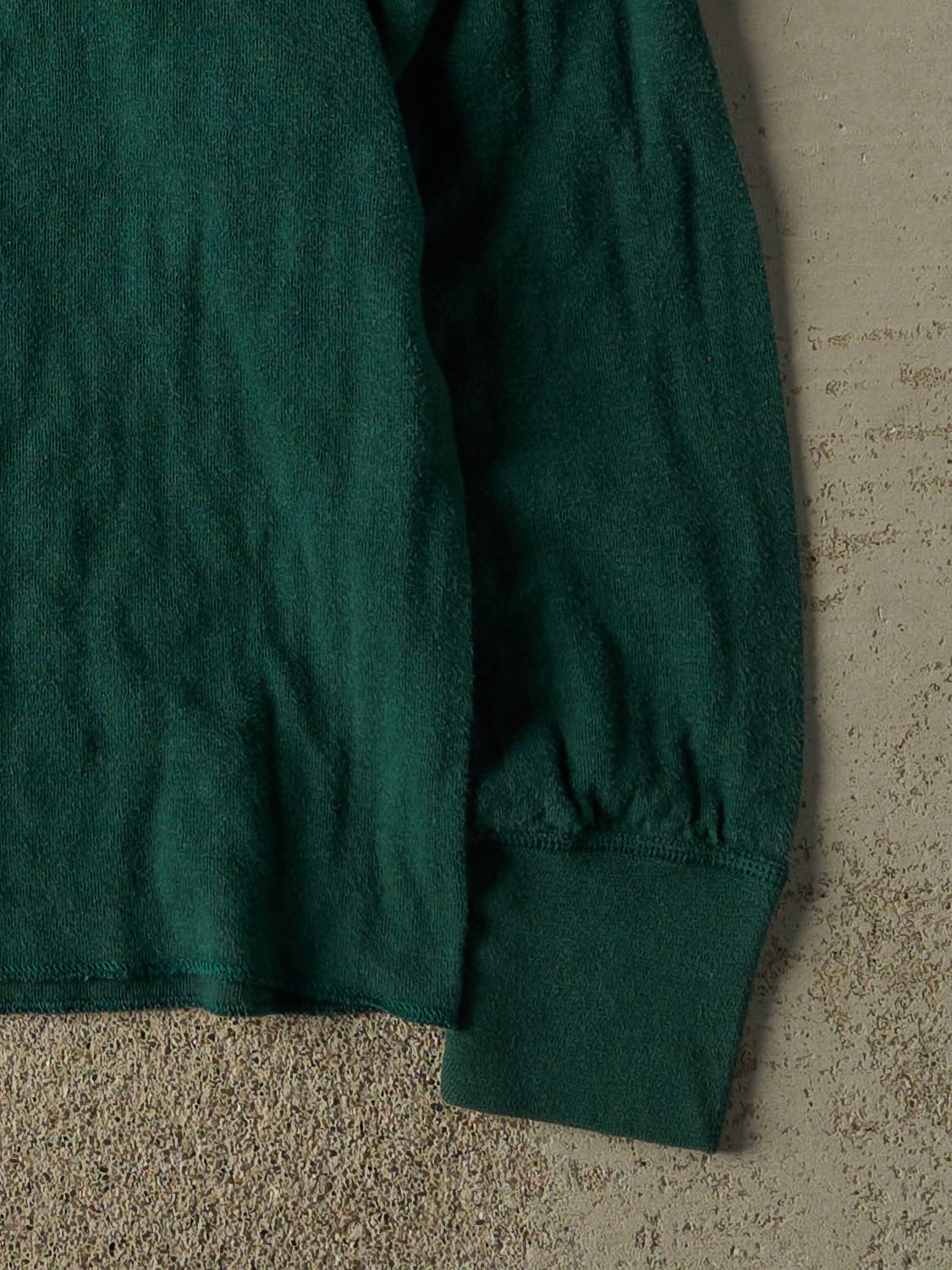 Vintage Y2K Green LL Bean Quarter Button Long Sleeve (L/XL)