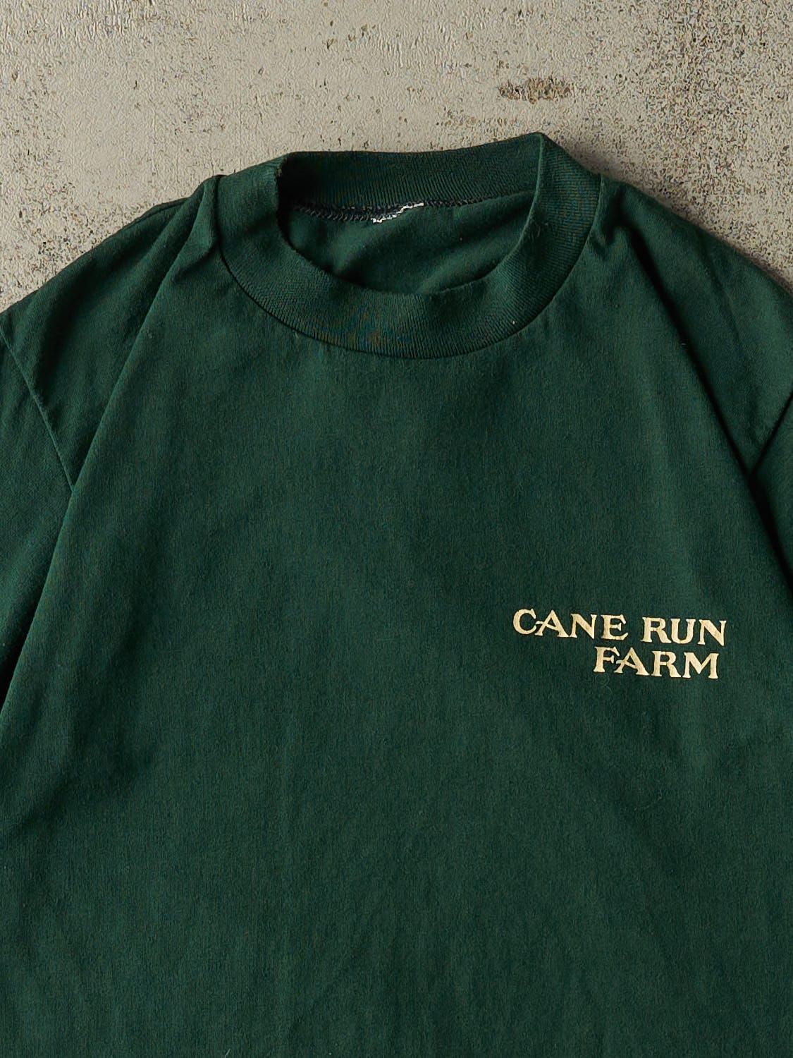 Vintage 70s Green Cane Run Farm Single Stitch Tee (S/M)