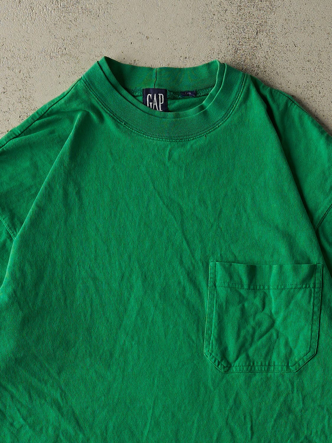 Vintage 90s Green Gap Double Neck Pocket Tee (XL)