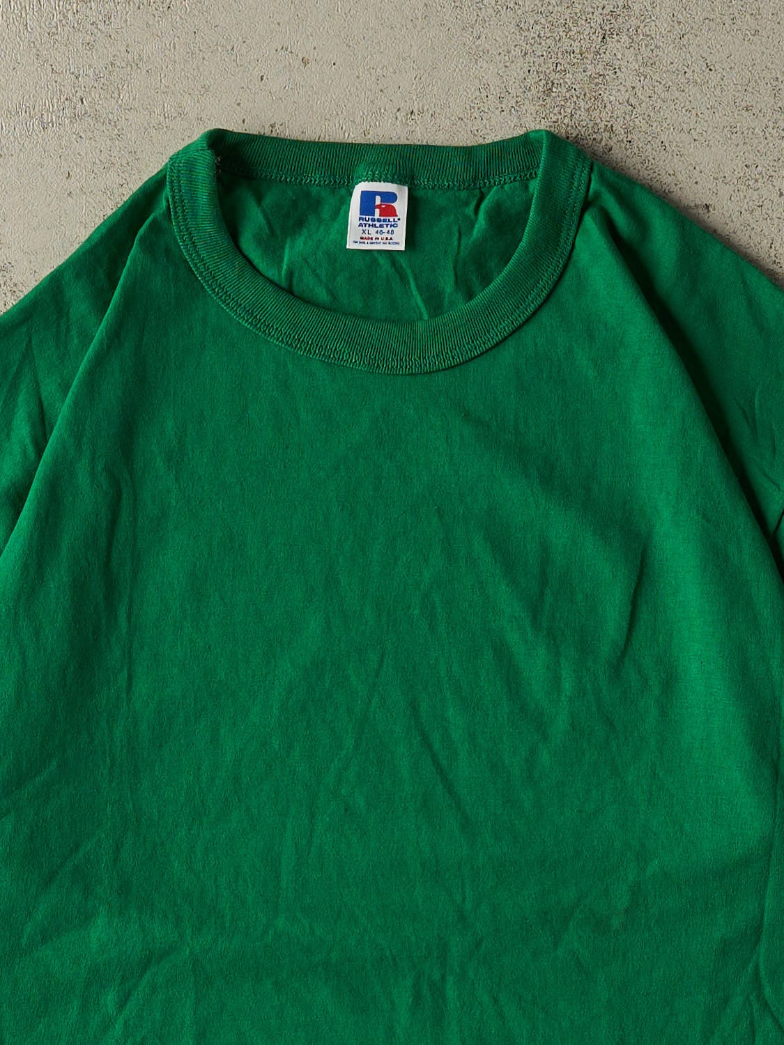 Vintage 80s Green Russell Athletic Blank Tee (XL)