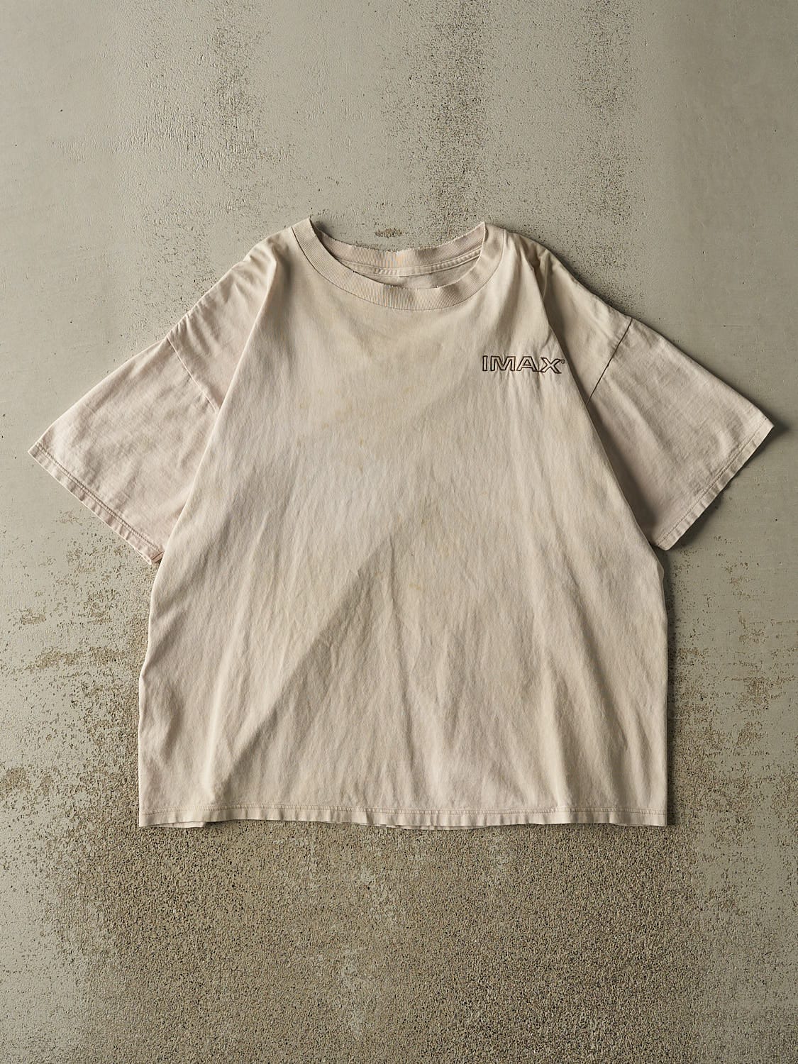 Vintage Y2K Beige Imax Embroidered Tee (L/XL)