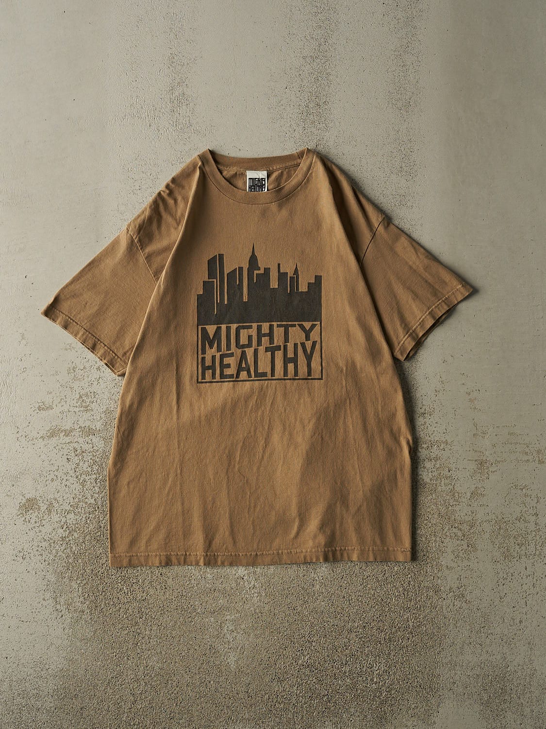 Vintage Y2K Beige Mighty Healthy Tee (L/XL)