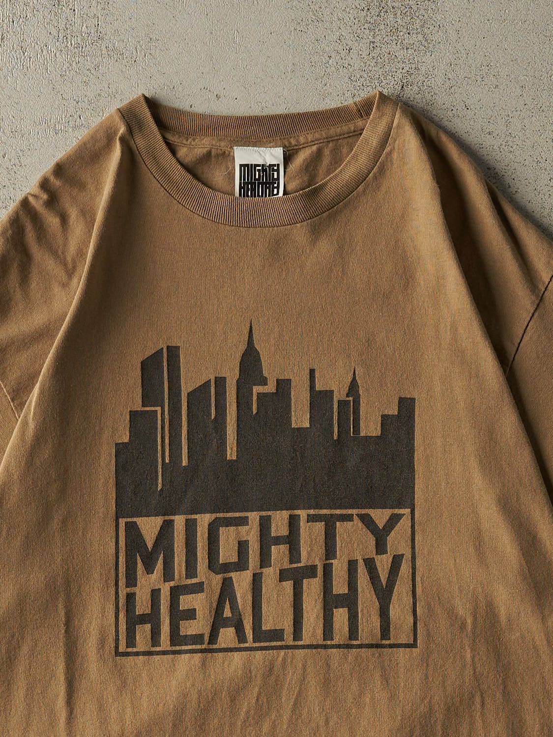 Vintage Y2K Beige Mighty Healthy Tee (L/XL)