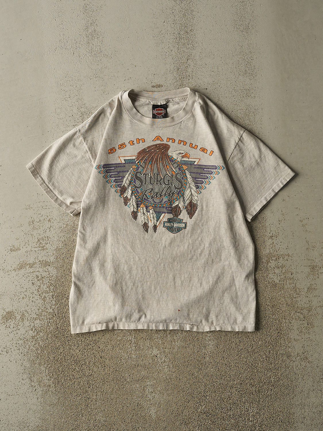 Vintage 95' Heather Grey Harley Davidson 55th Annual Sturgis Rally Single Sittch Tee (M)