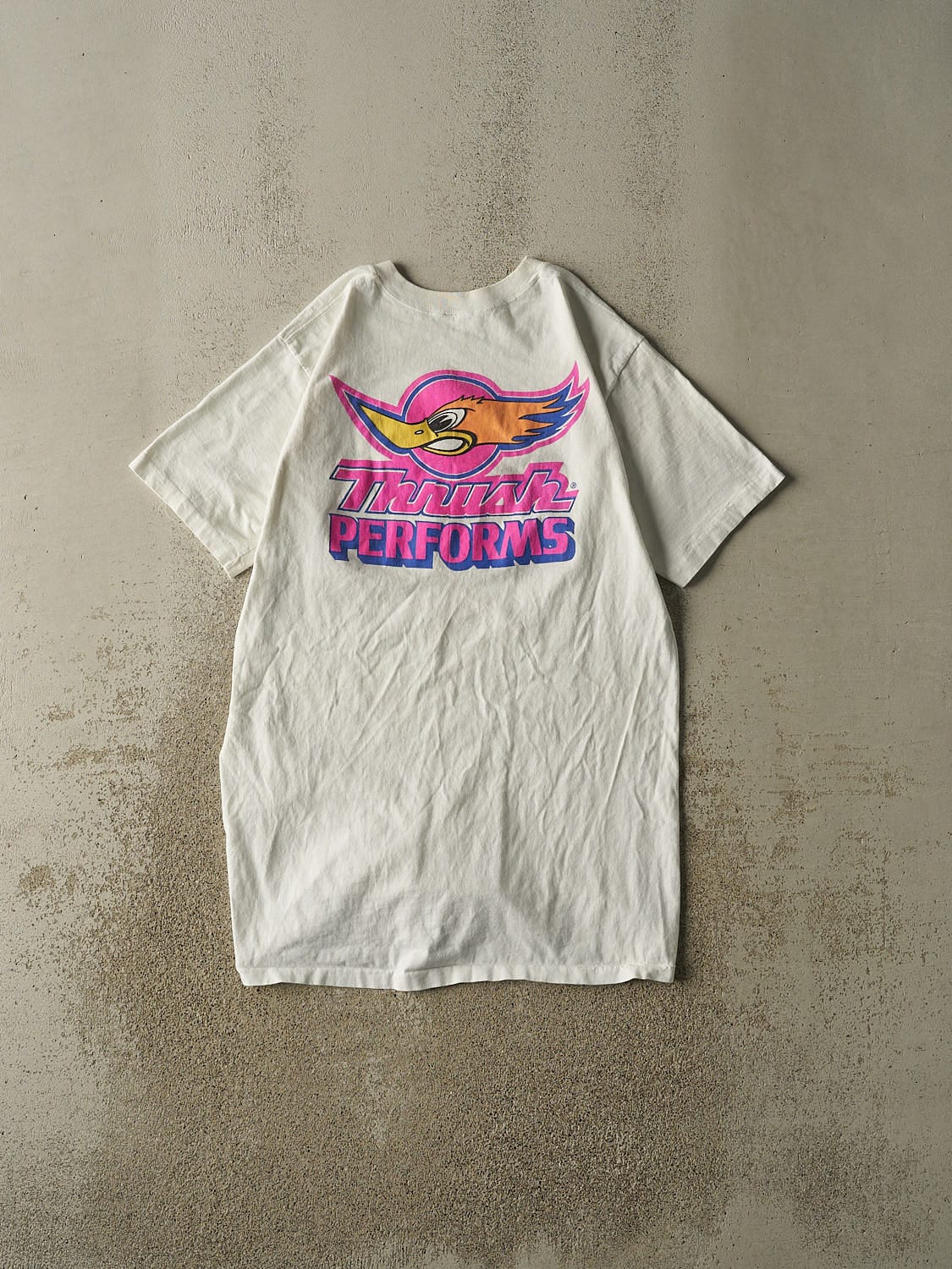 Vintage 80s White Makara Single Stitch Racing Tee (L/XL)
