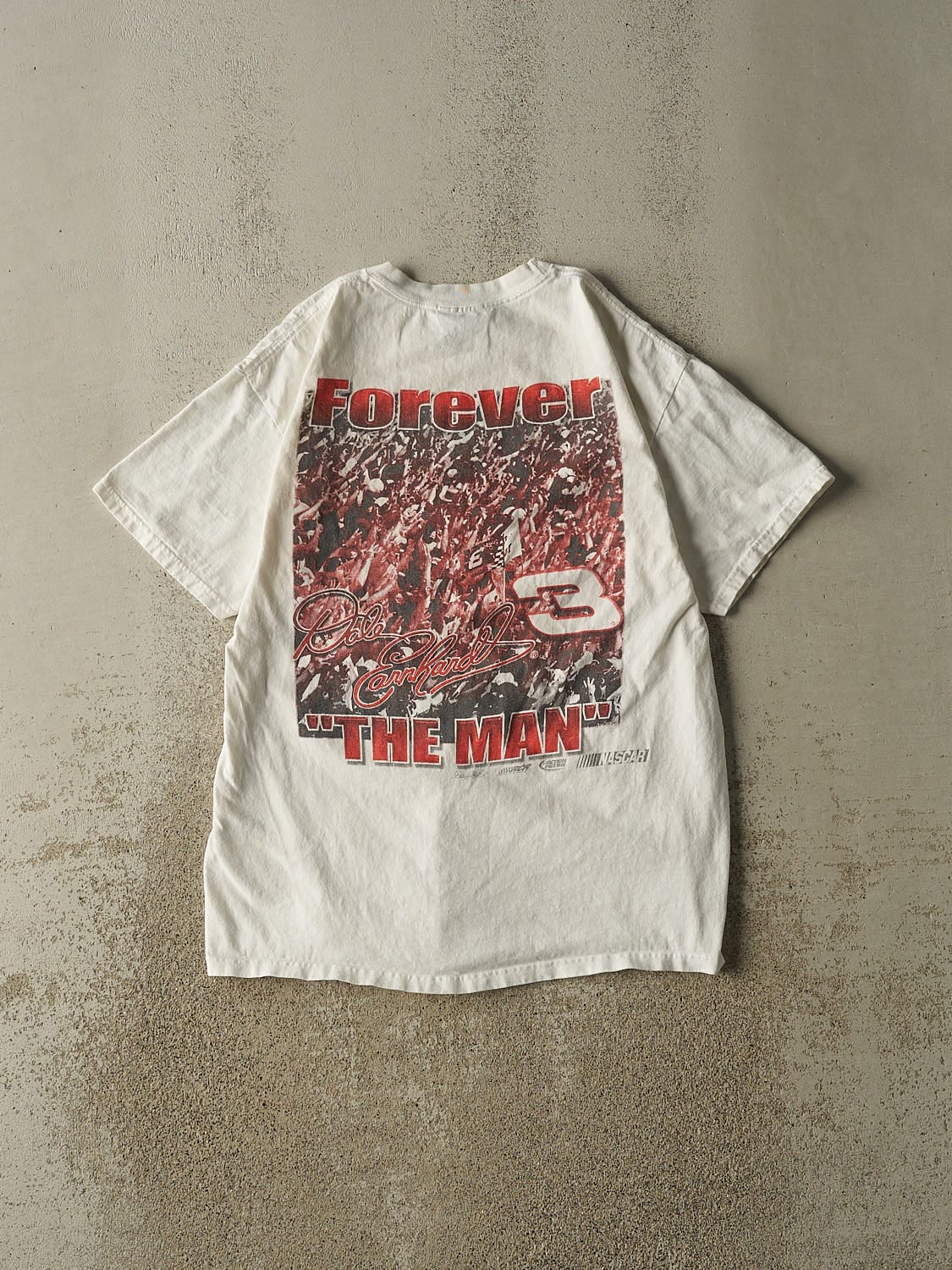 Vintage Y2K White Dale Earnhardt Forever the Man Tee (M/L)