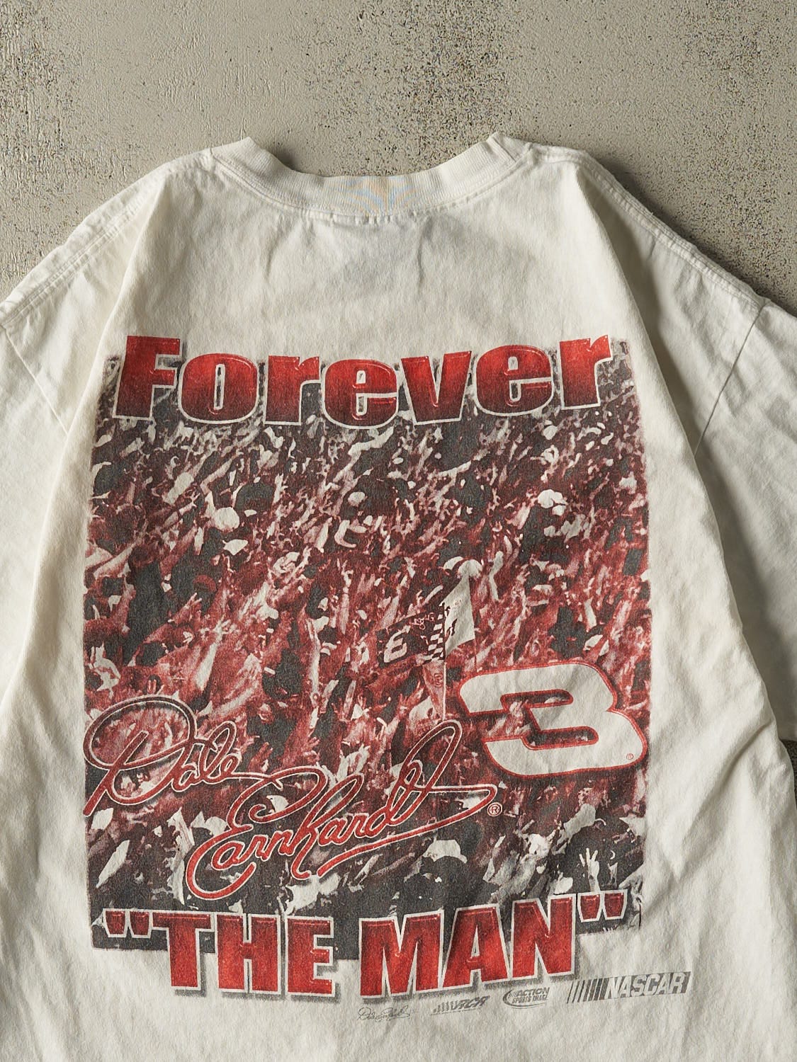 Vintage Y2K White Dale Earnhardt Forever the Man Tee (M/L)