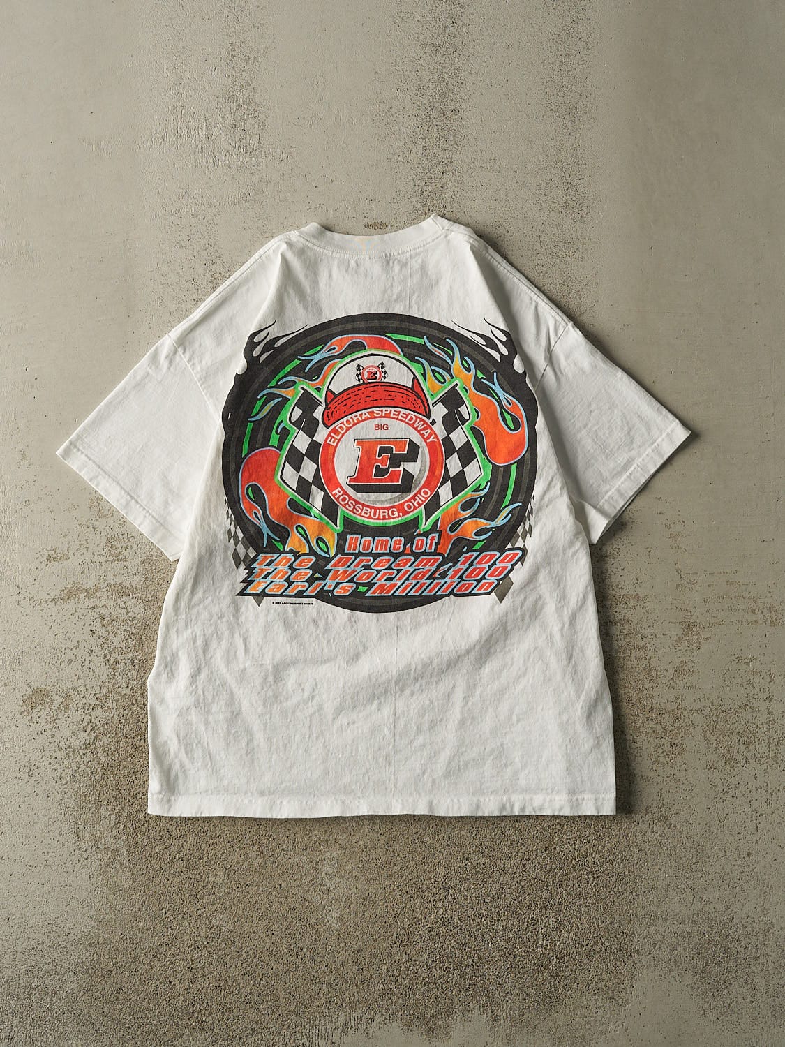 Vintage 01' White Eldora Speedway Racing Tee (XL)