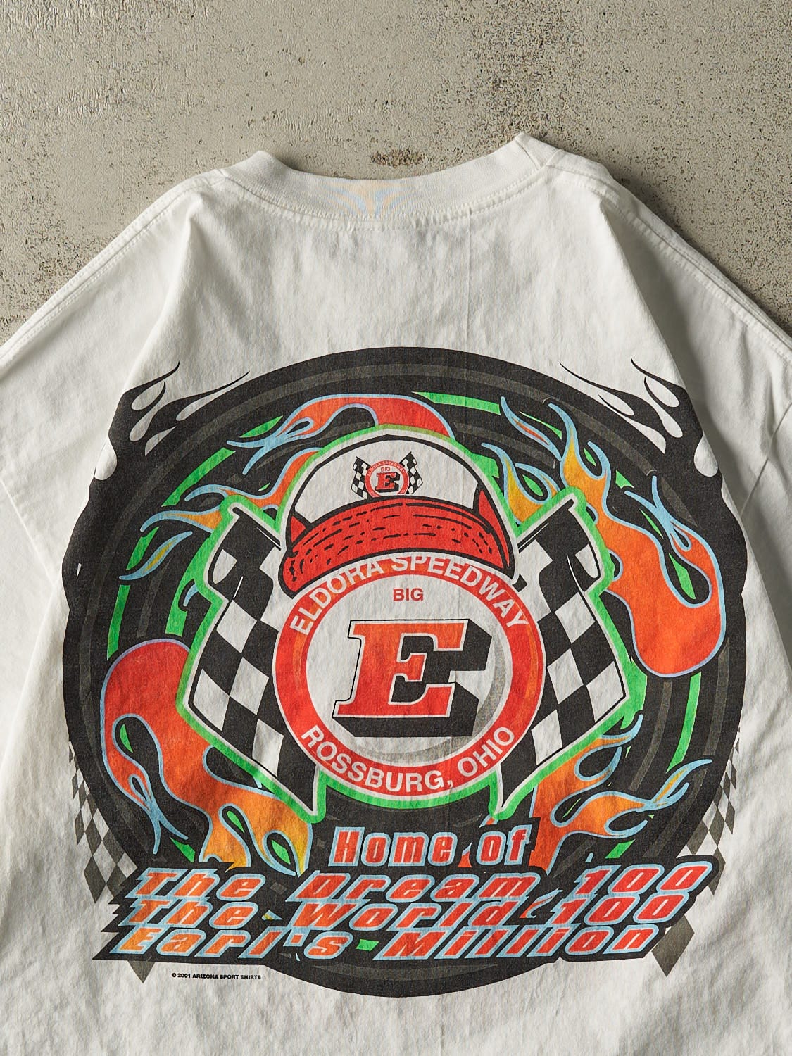 Vintage 01' White Eldora Speedway Racing Tee (XL)