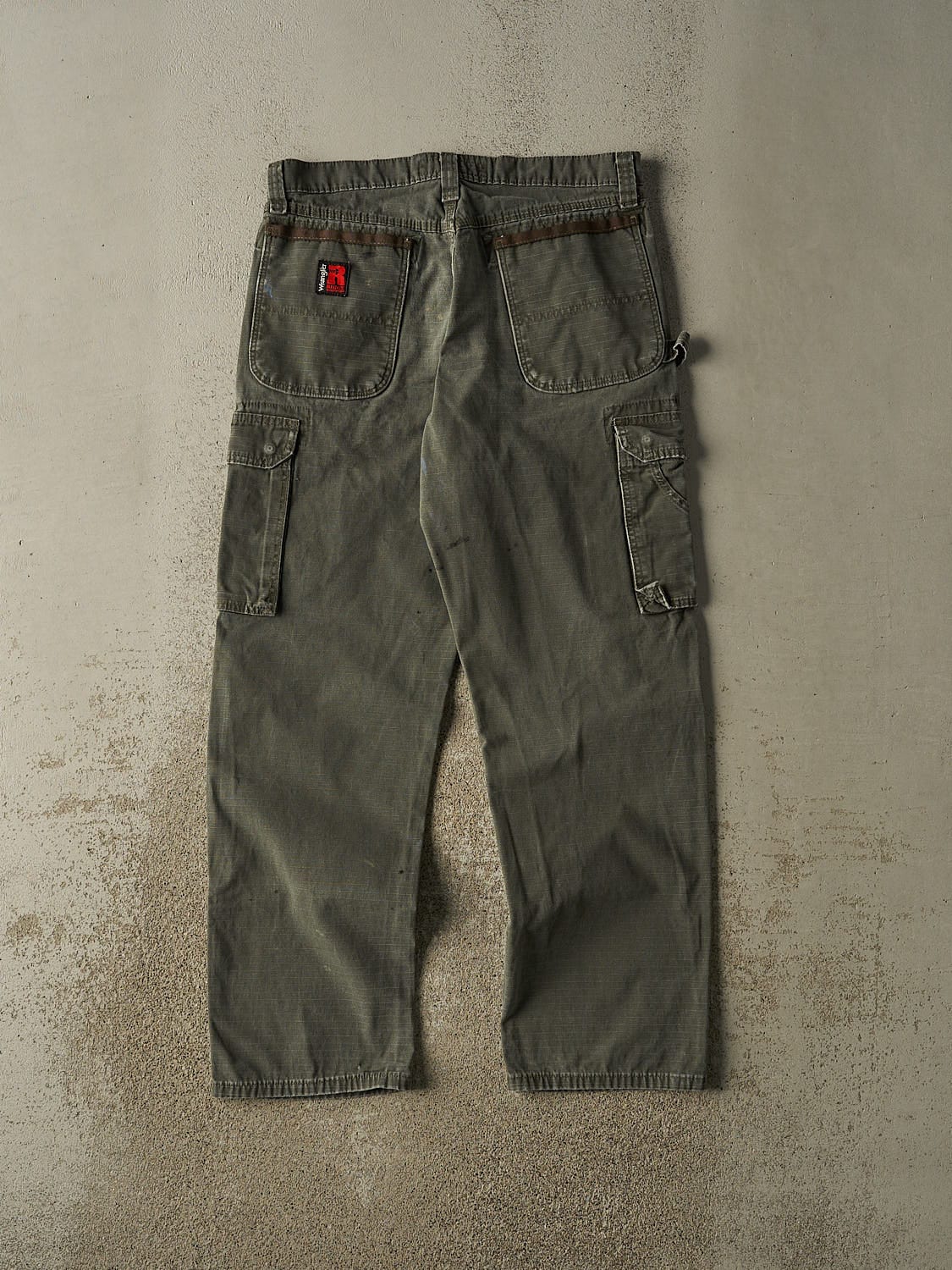 Vintage 90s Washed Green Wrangler Riggs Double Knee Carpenter Pants (32x31.5)