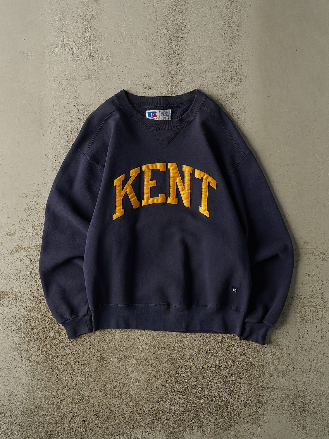 Vintage 90s Navy Blue Russell Athletic Kent State University Crewneck (L/XL)
