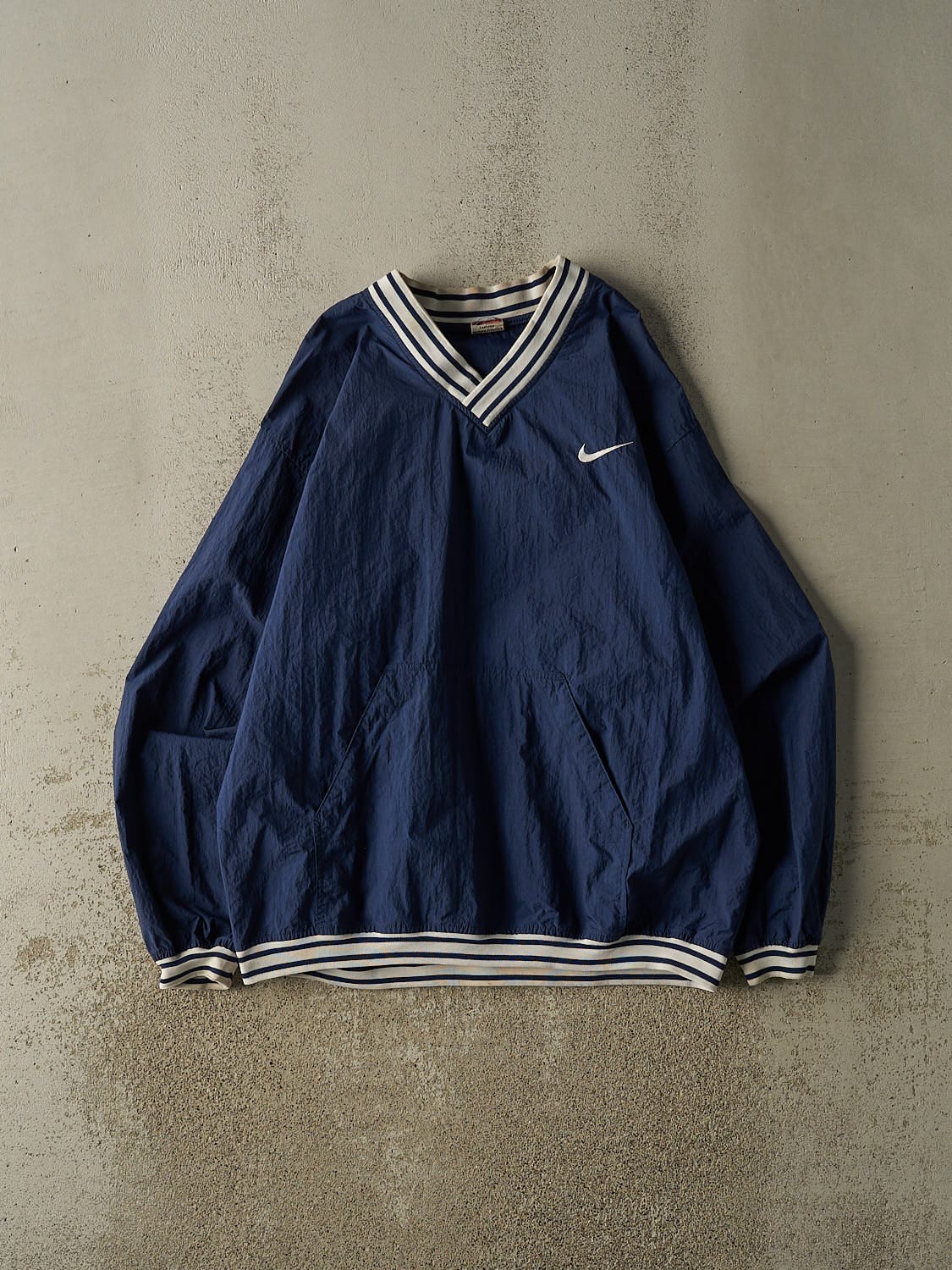 Vintage 90s Navy Blue Nike Pullover Windbreaker Jacket (XL)