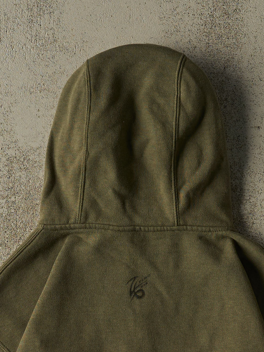 Vintage Y2K Green Army Embroidered Zip Up Hoodie (S/M)