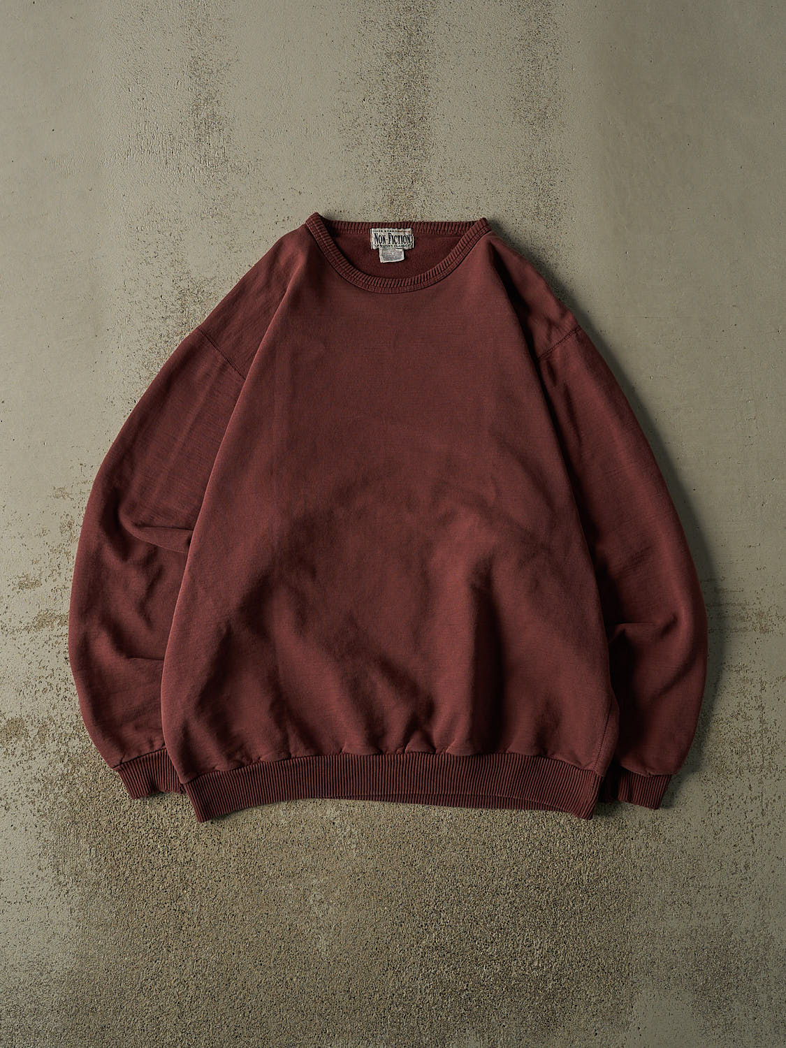 Vintage 90s Burgundy Non-Fiction Blank Crewneck (XL/XXL)