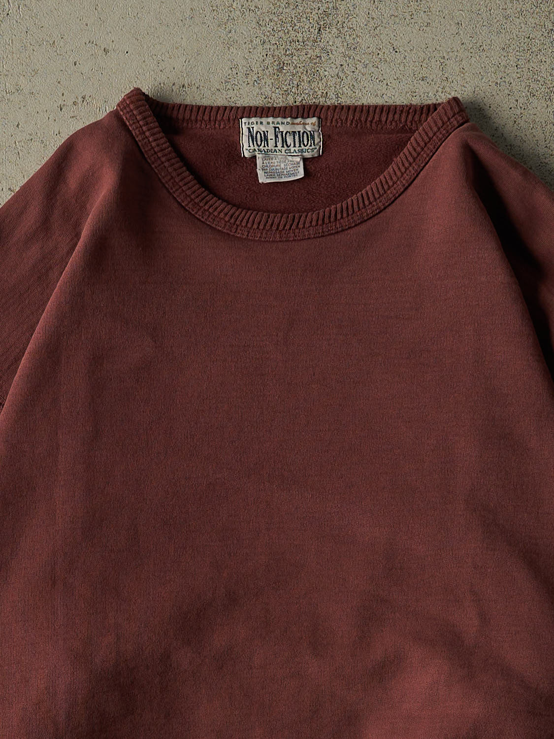 Vintage 90s Burgundy Non-Fiction Blank Crewneck (XL/XXL)