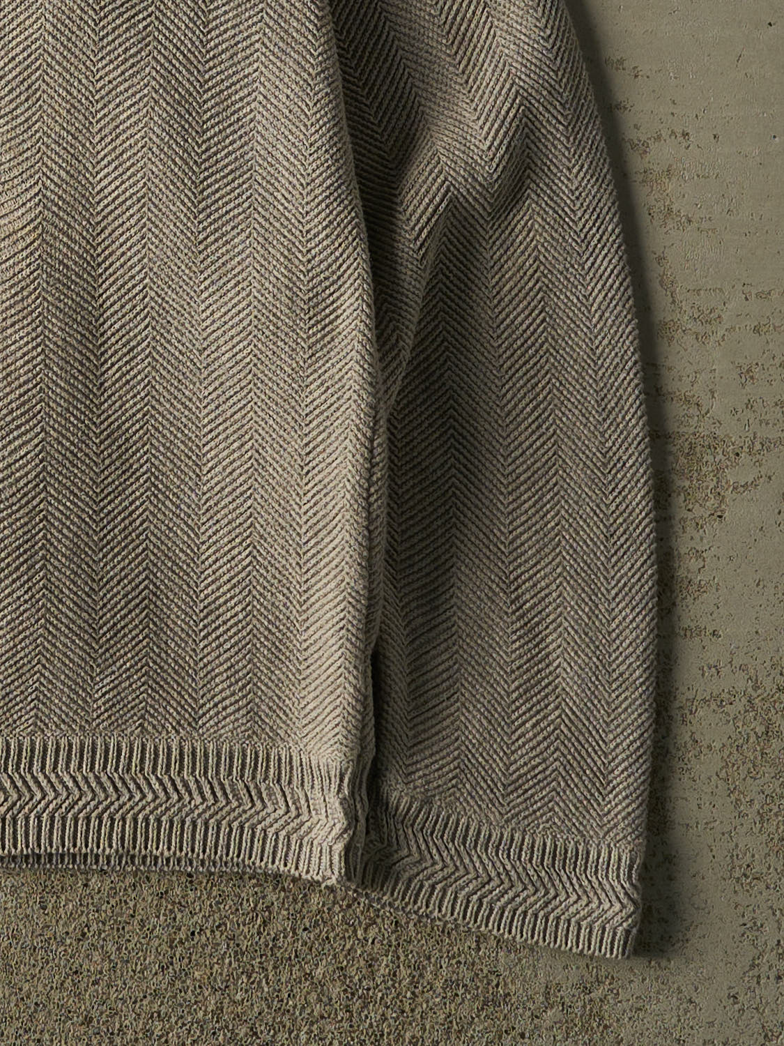 Vintage 90s Grey Chaps Ralph Lauren Herringbone Knit (L)