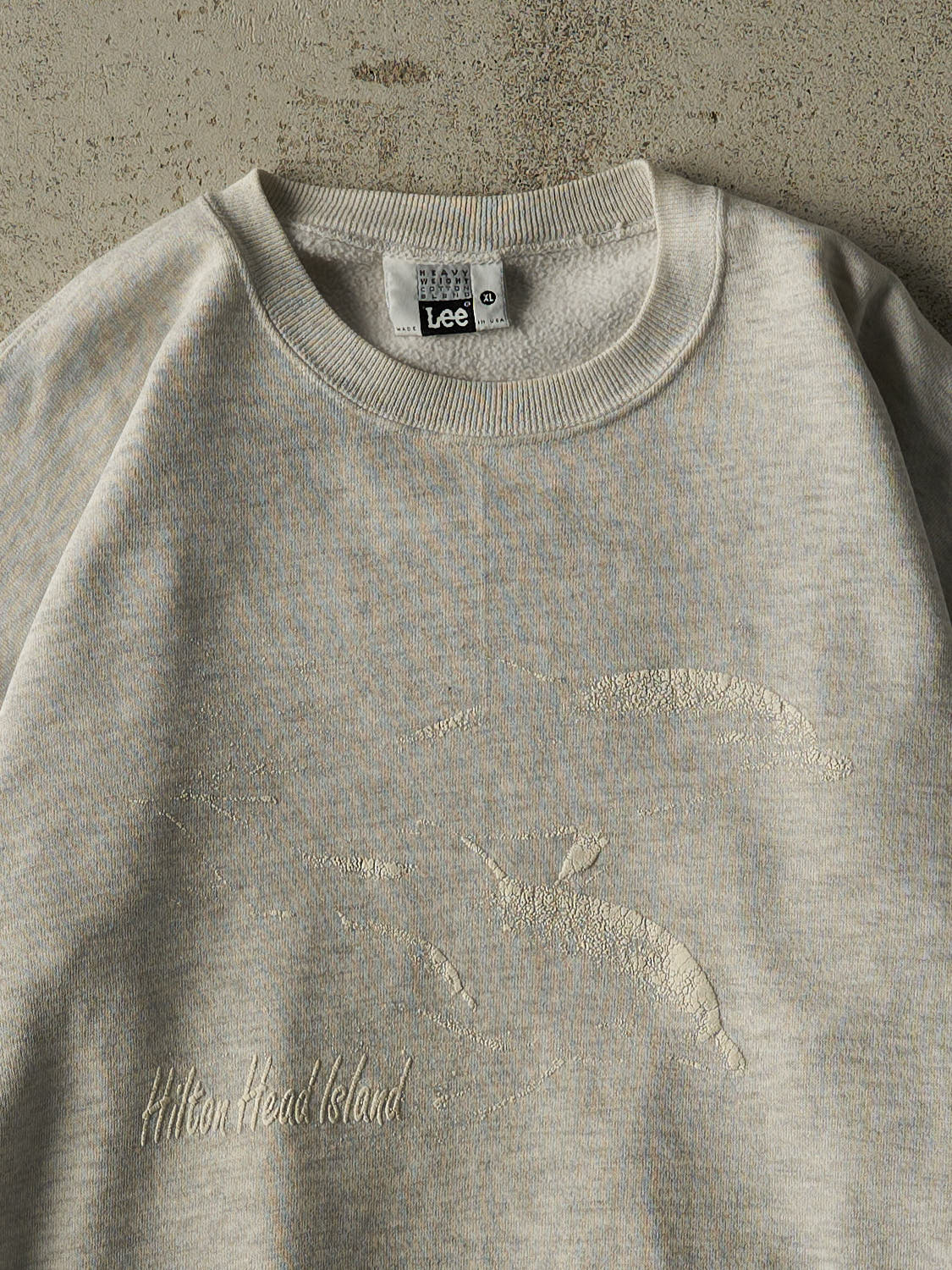 Vintage 90s Heather Grey Hilton Head Island Crewneck (L/XL)