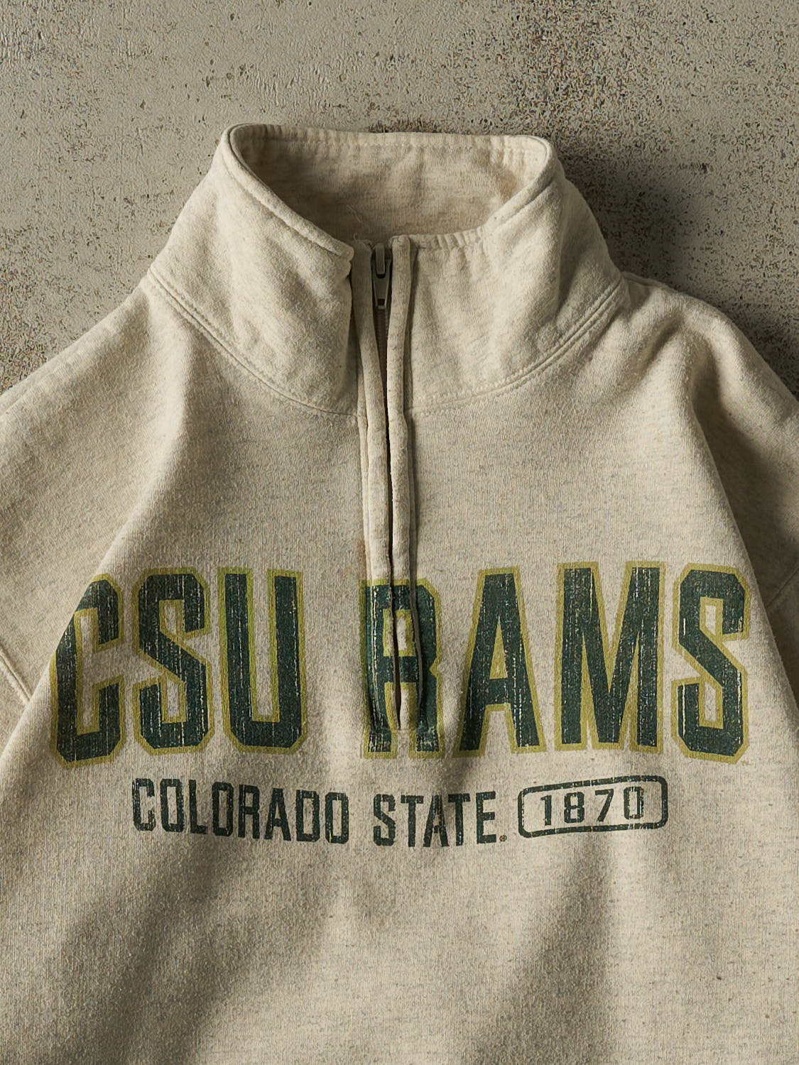 Vintage Y2K Heather Grey Champion Colorado State Rams Quarter Zip (S)