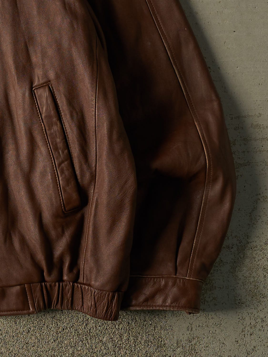 Vintage Y2K Brown Lamb Skin Leather Jacket (XL/XXL)