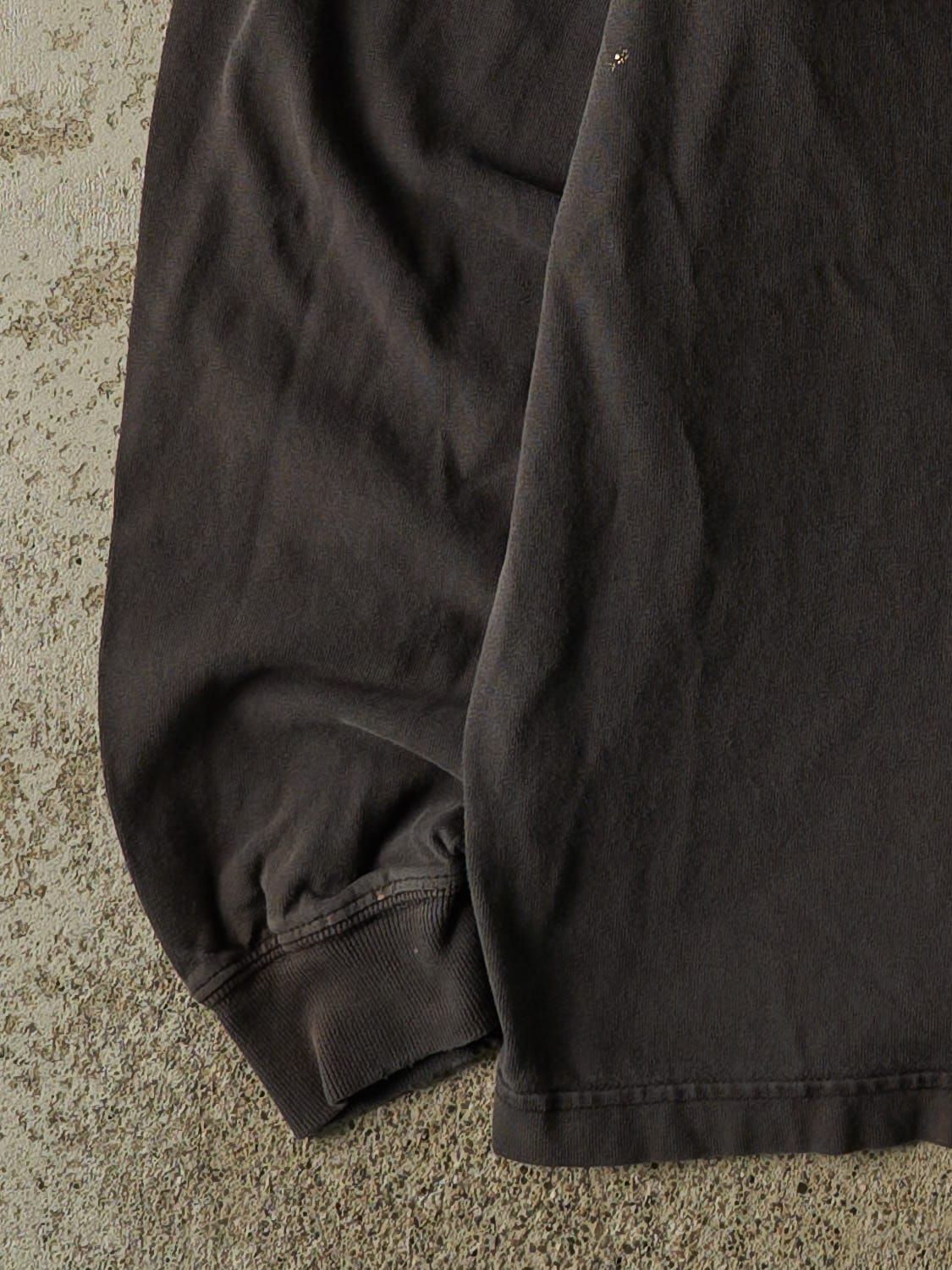 Vintage Y2K Faded Black Carhartt Logo Long Sleeve (XL/XXL)