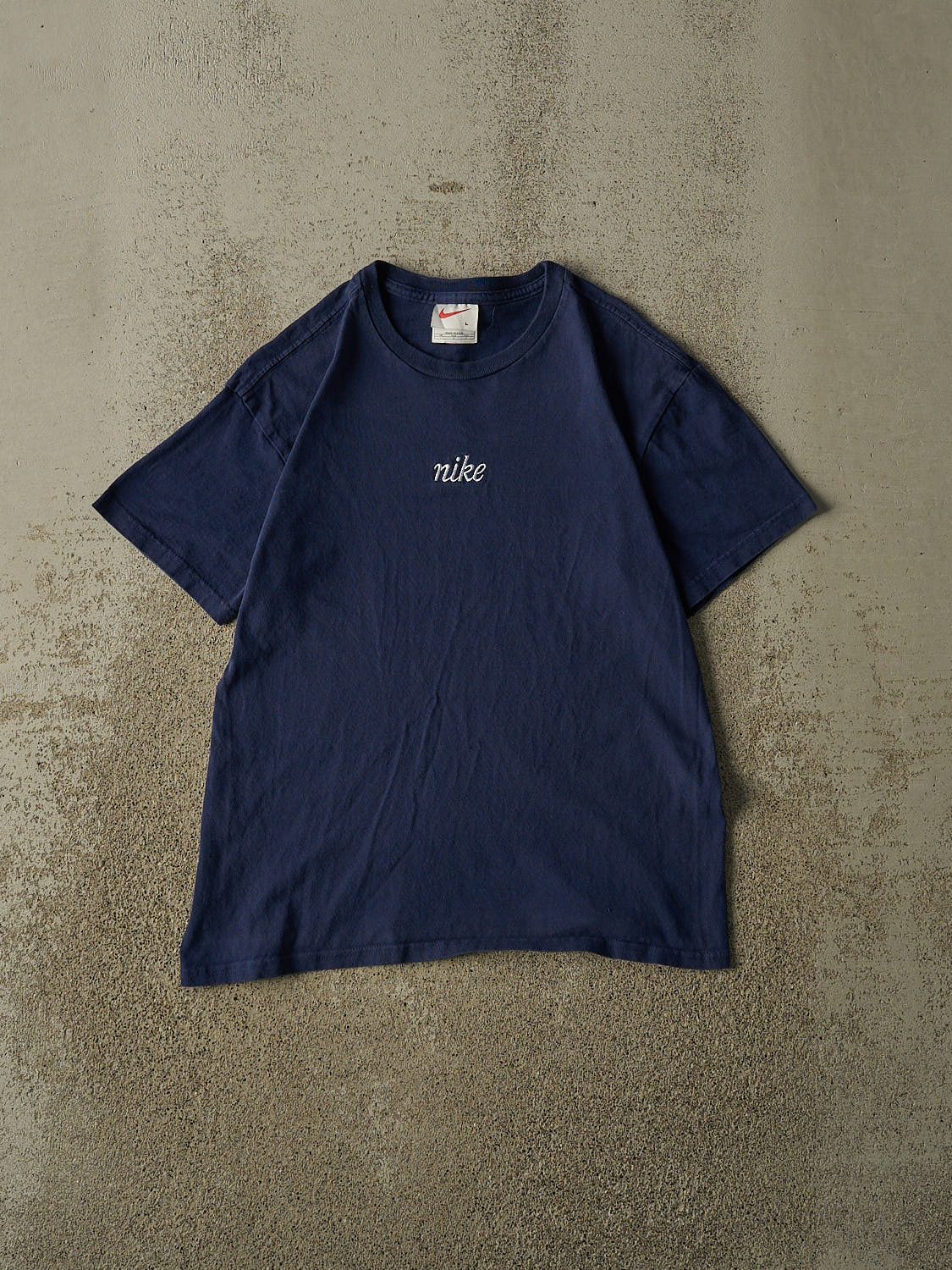 Vintage 90s Navy Blue Nike Embroidered Logo Tee (S)