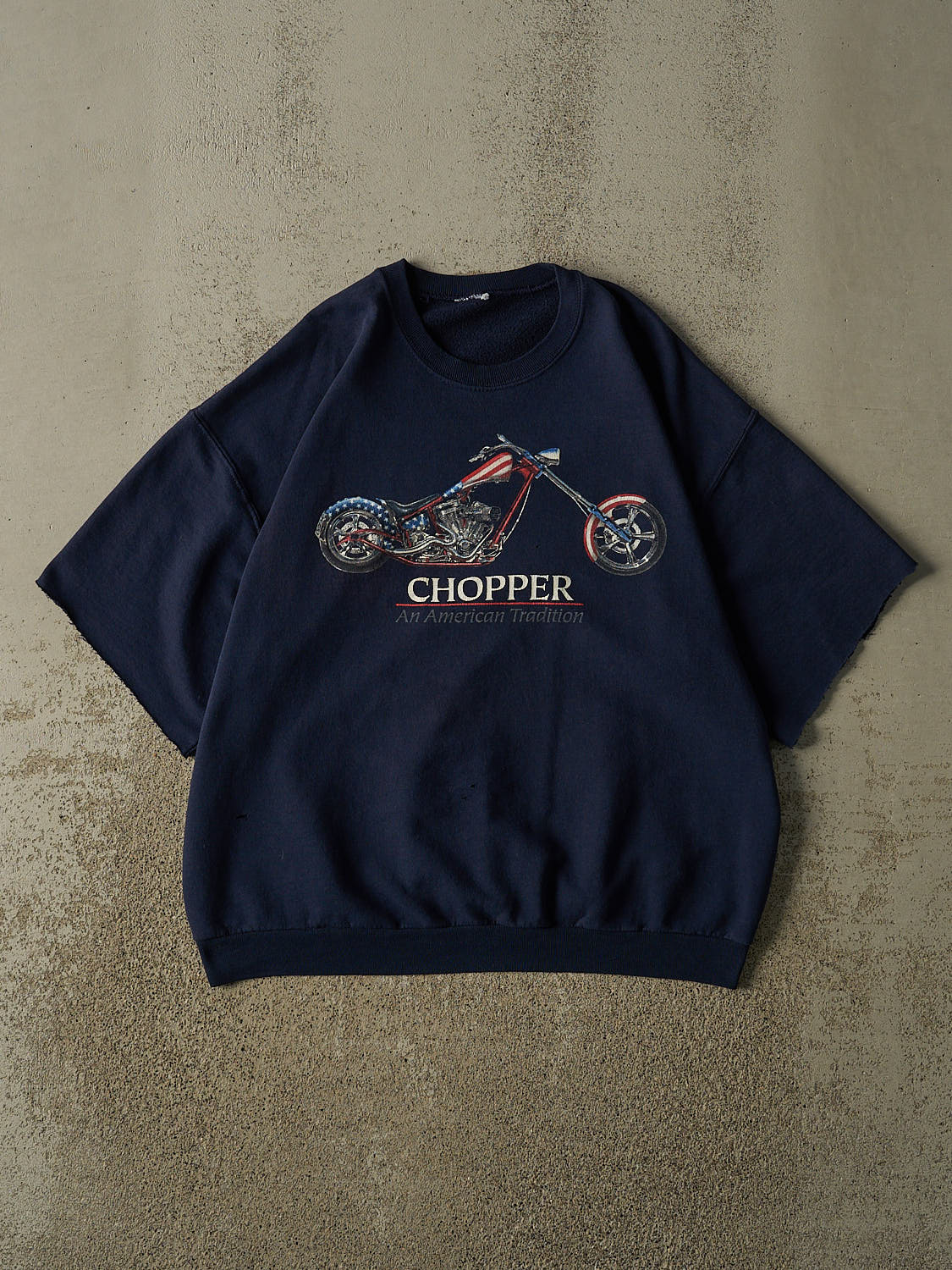 Vintage 90s Navy Blue American Chopper Cut Off Crewneck (M/L)